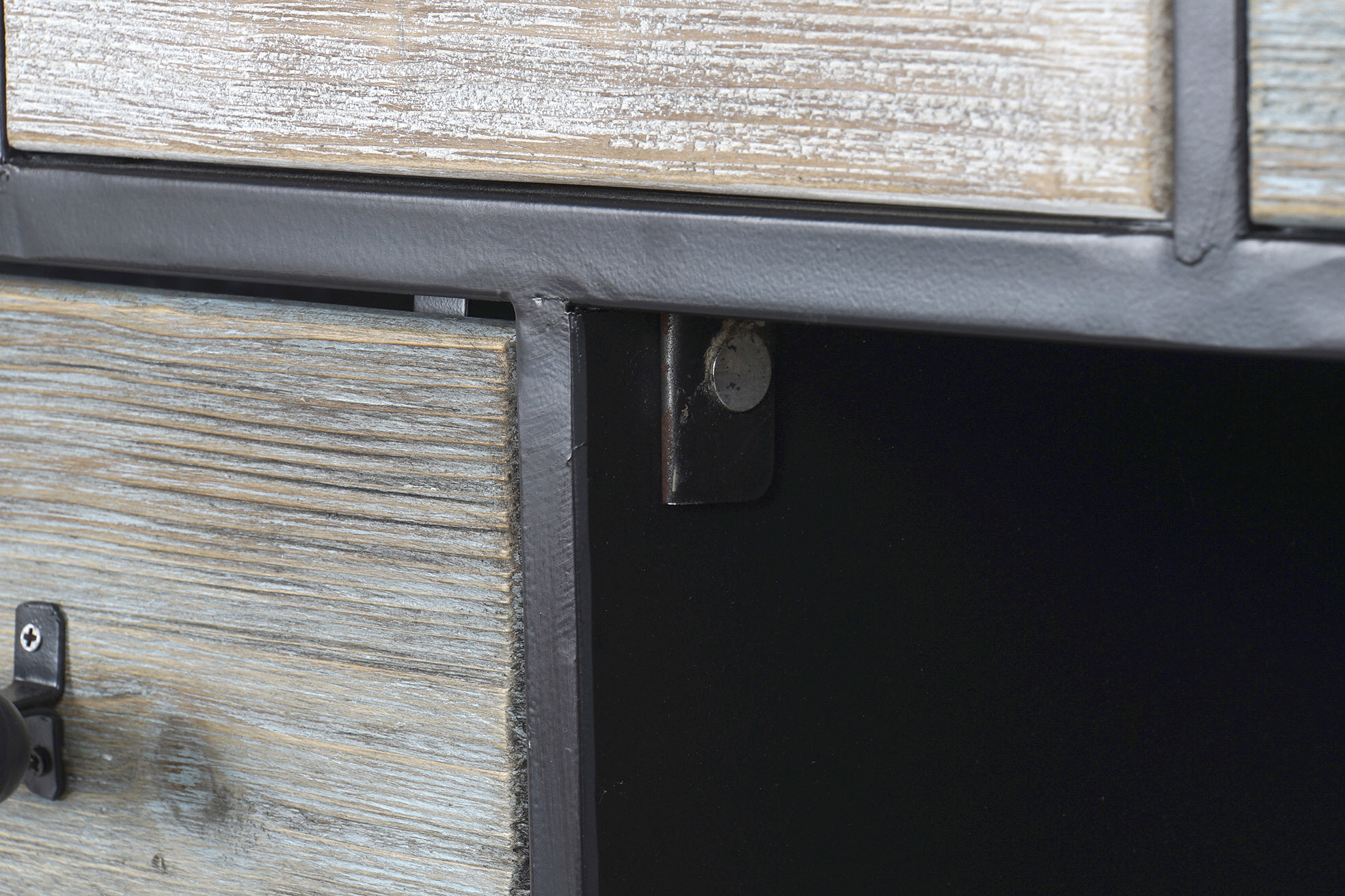 Cajonera madera metal 80,5x40x122 envejecido
