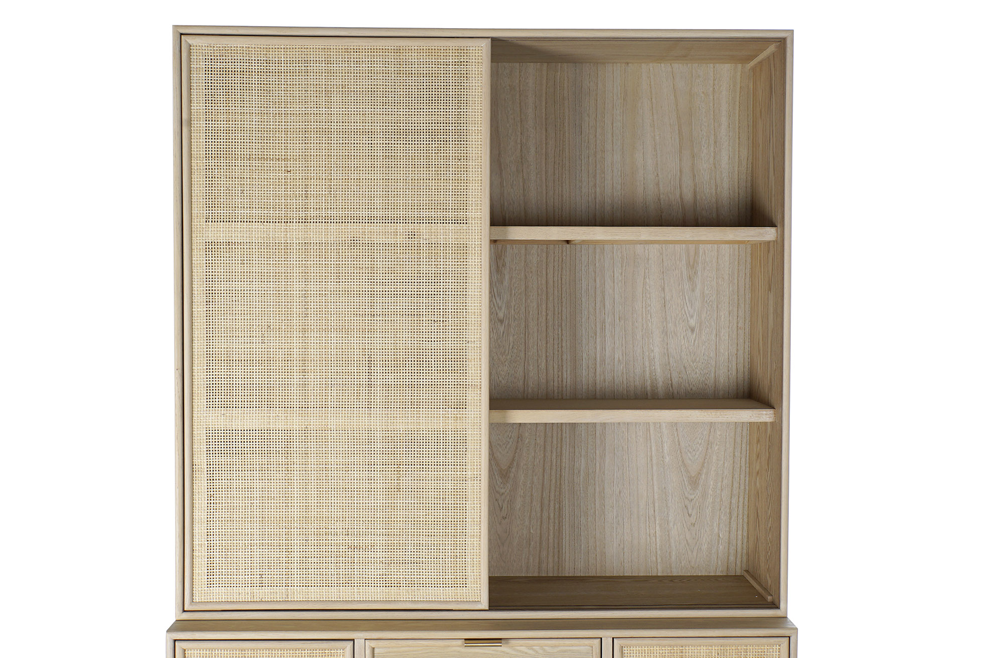 Vitrina paulownia mdf 120x38,5x196 rejilla natural