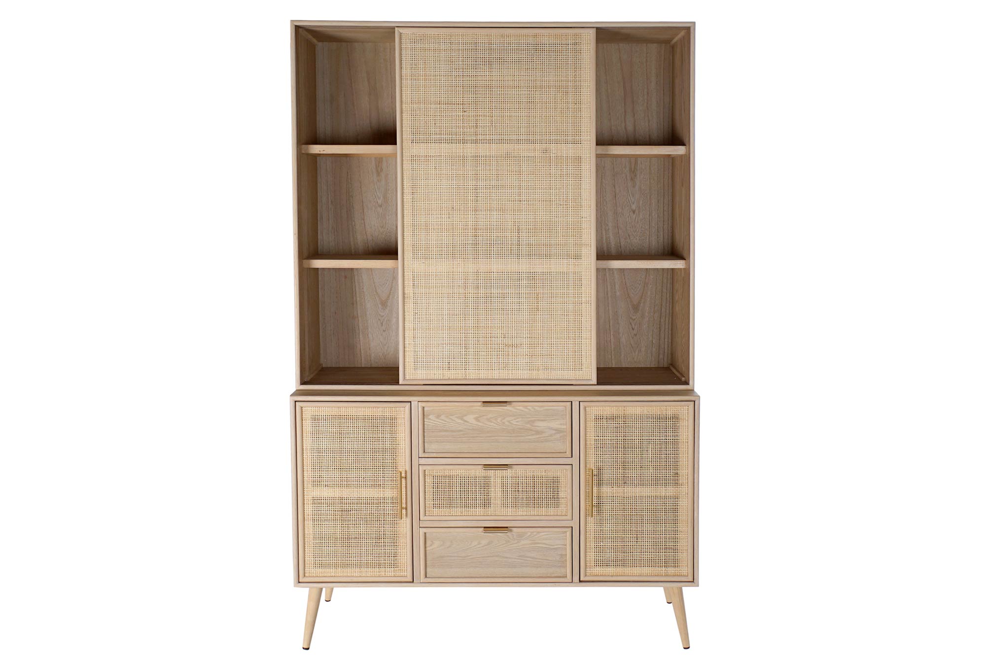 Vitrina paulownia mdf 120x38,5x196 rejilla natural