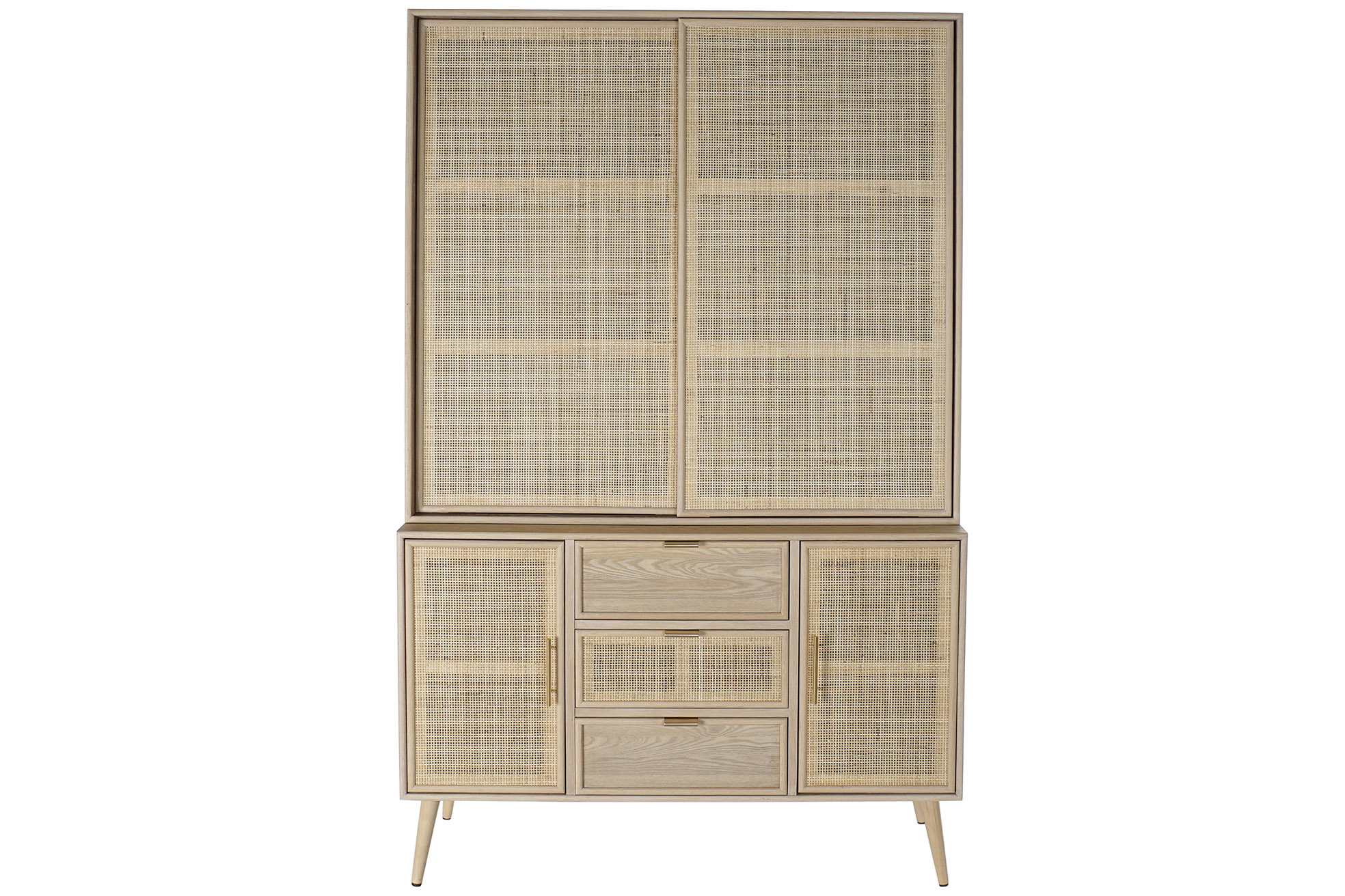 Vitrina paulownia mdf 120x38,5x196 rejilla natural