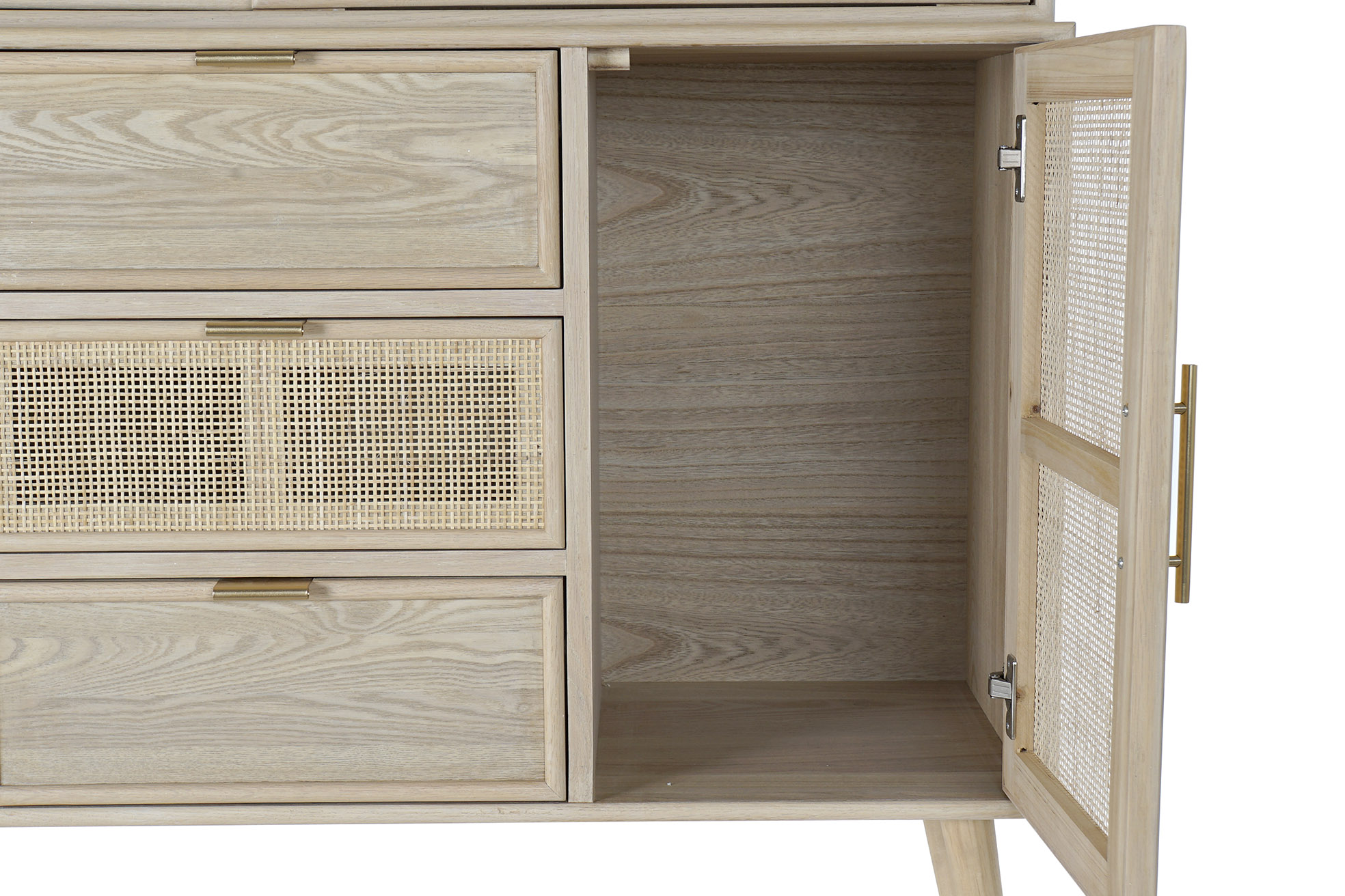 Vitrina paulownia mdf 120x38,5x196 rejilla natural