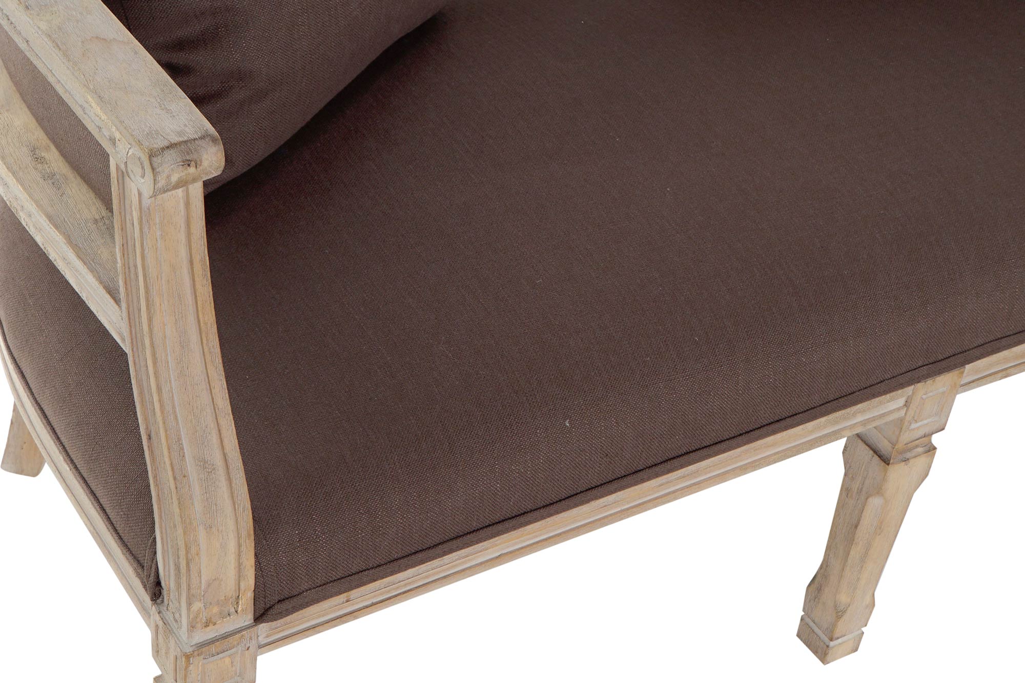 Sofa lino rubberwood 122x69x72 2 plazas marron