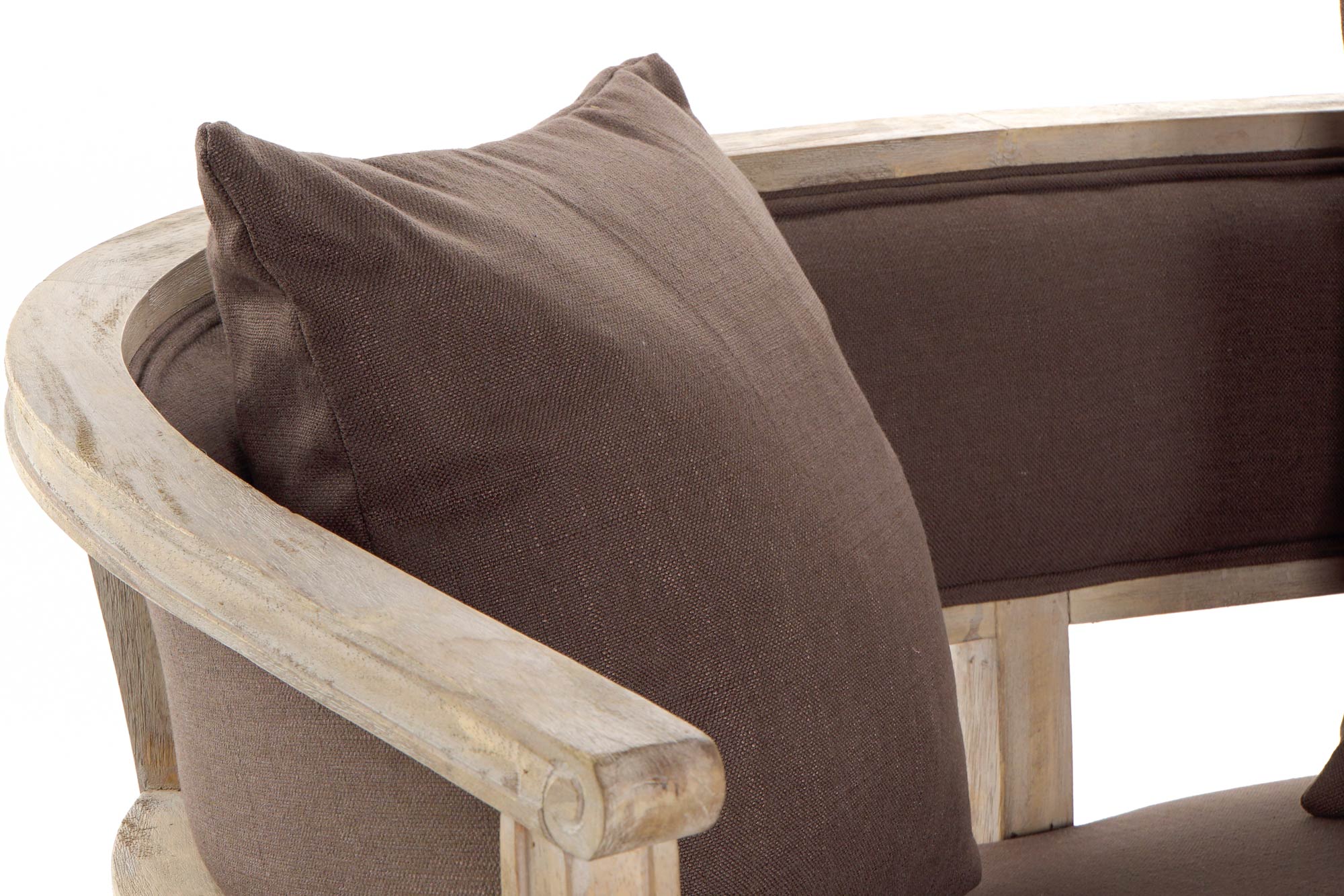 Sofa lino rubberwood 122x69x72 2 plazas marron