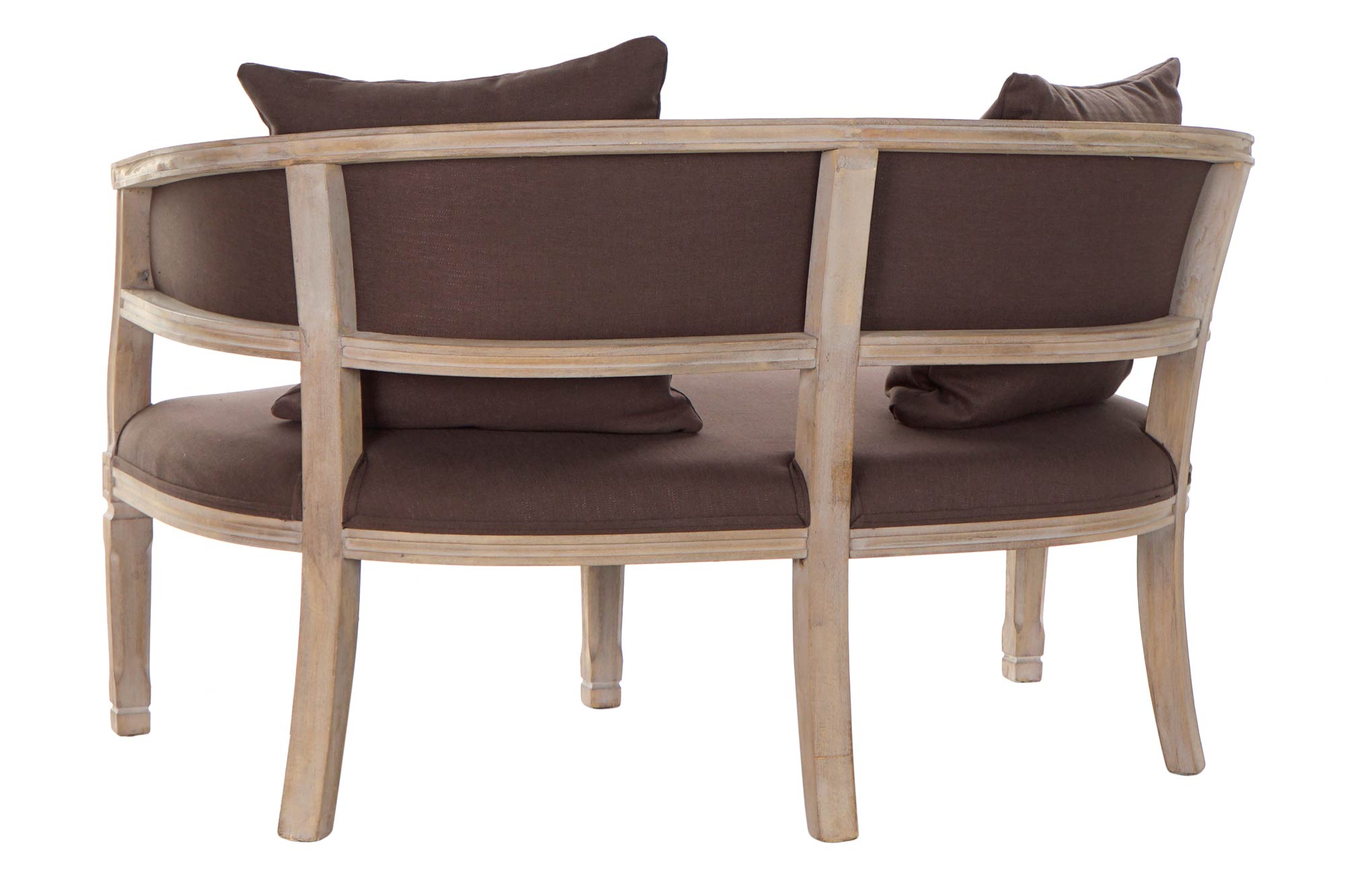 Sofa lino rubberwood 122x69x72 2 plazas marron