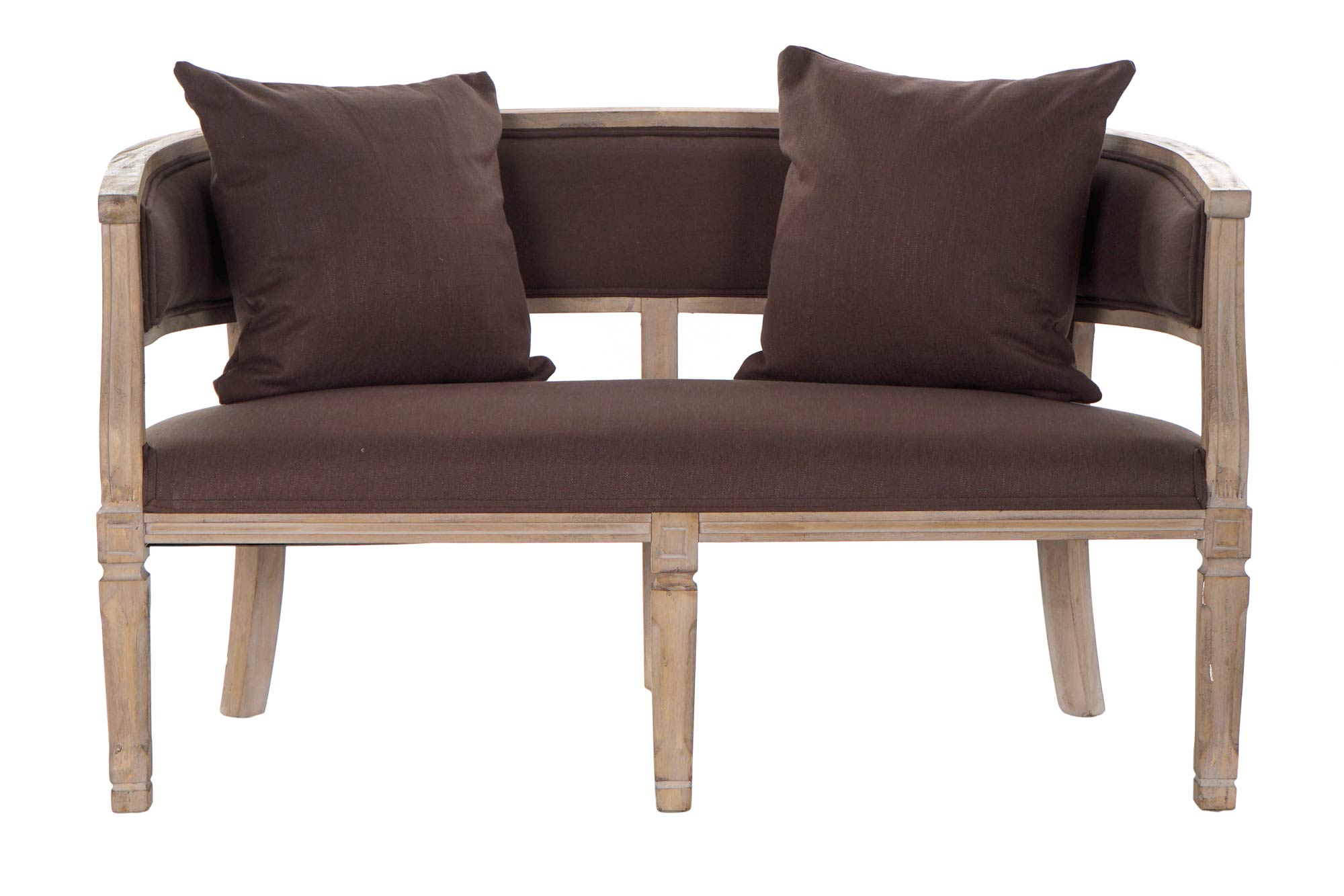 Sofa lino rubberwood 122x69x72 2 plazas marron