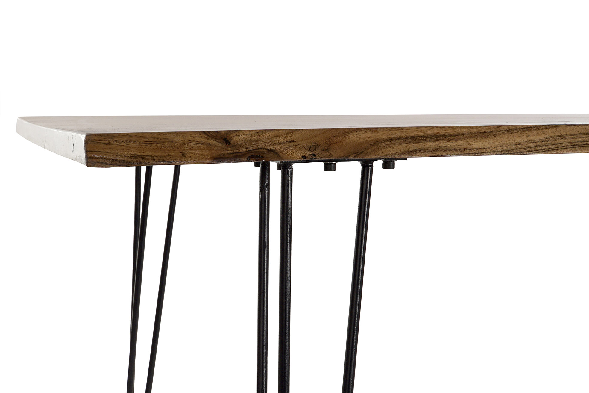 Mesa comedor acacia metal 180x87x76 marron