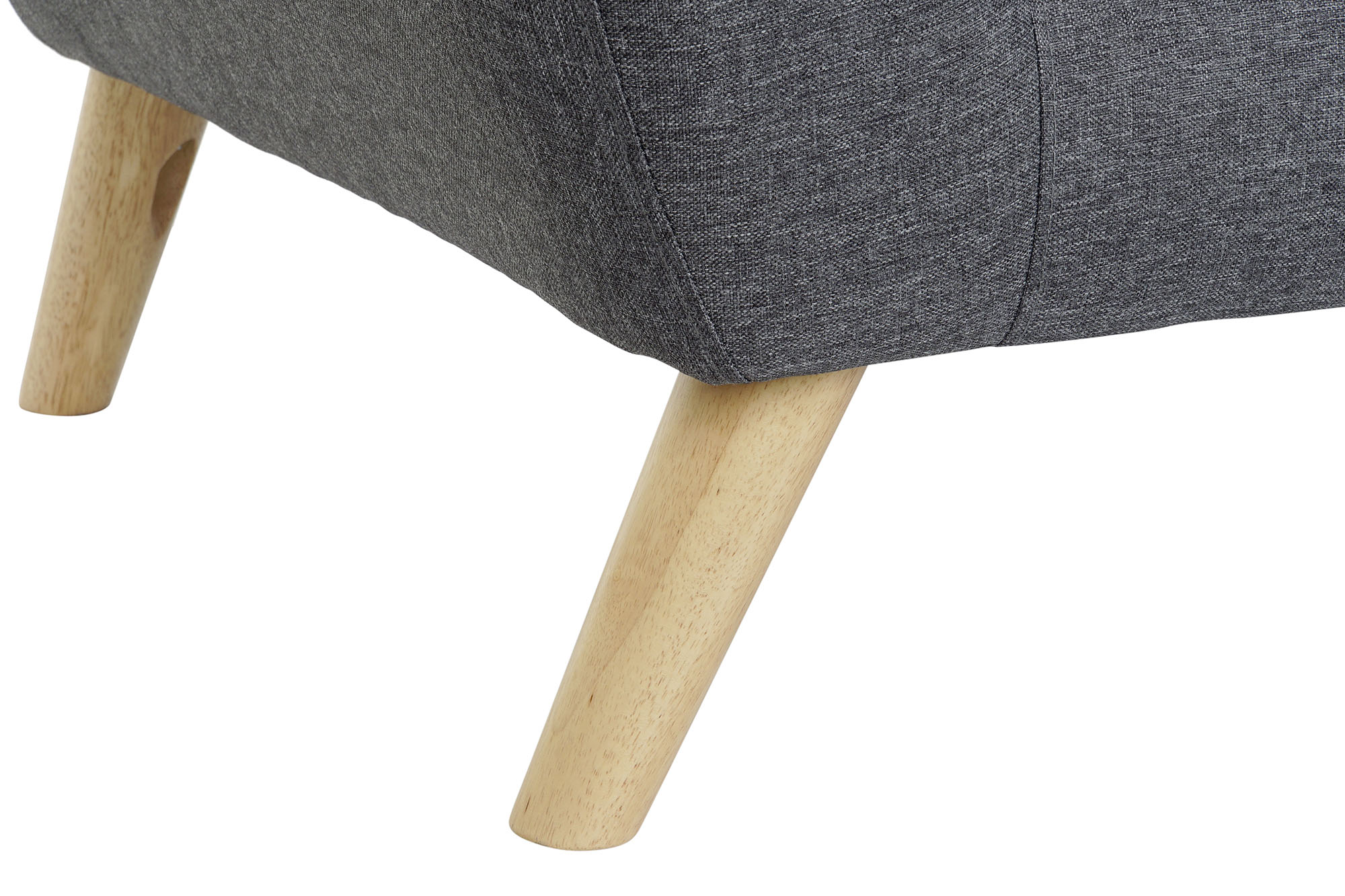 Sofa poliester rubberwood 146x72x82 2 plazas gris