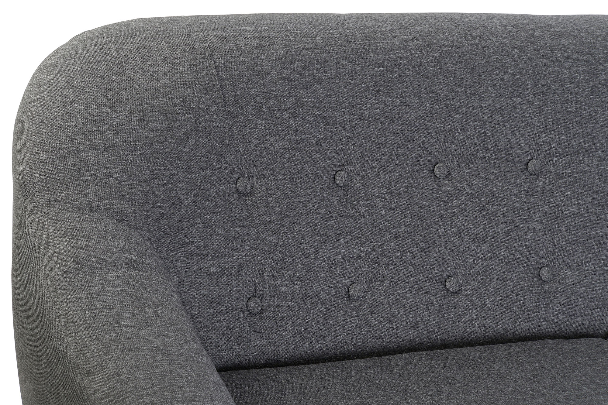 Sofa poliester rubberwood 230x144x84 3 plazas gris