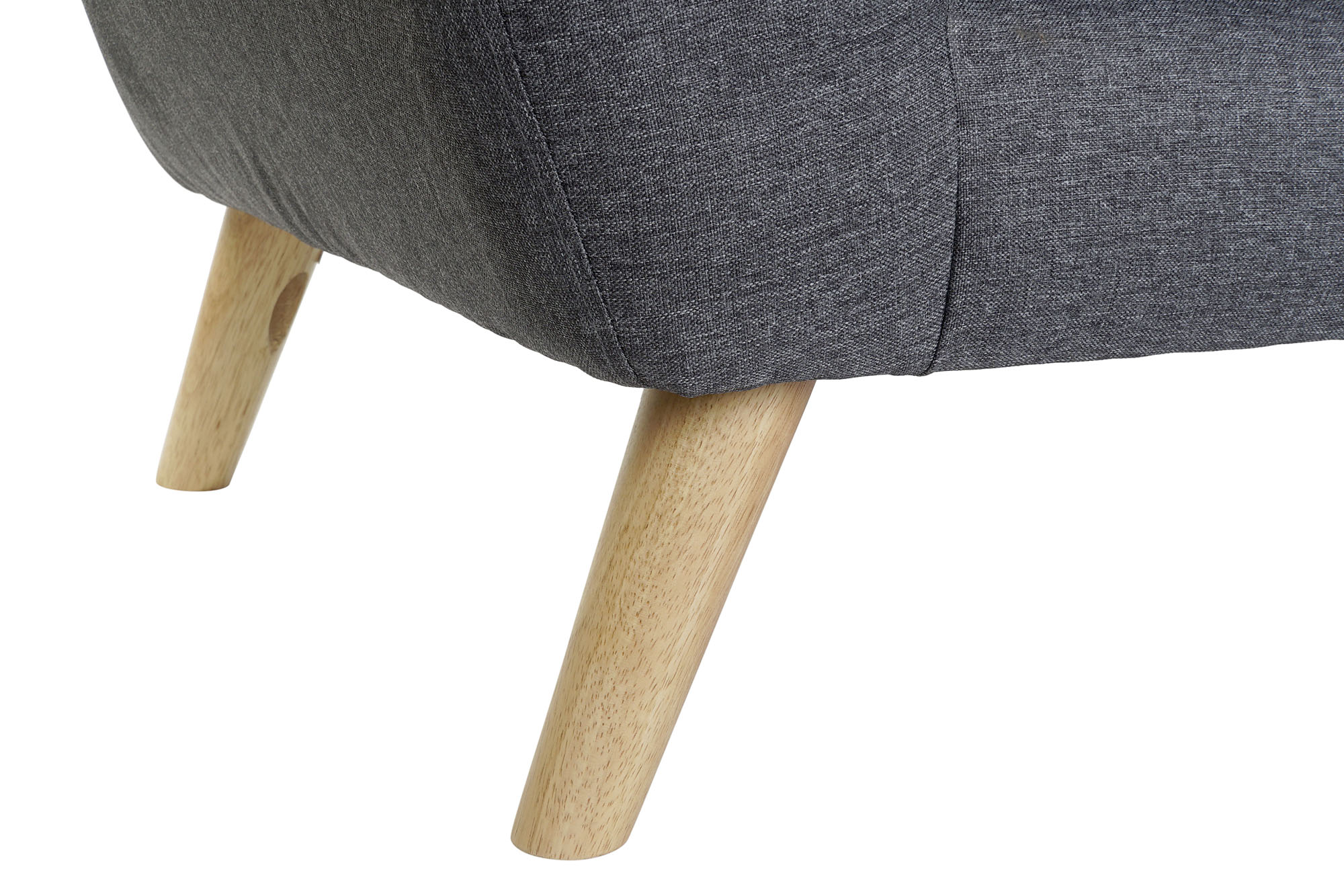 Sofa poliester rubberwood 230x144x84 3 plazas gris