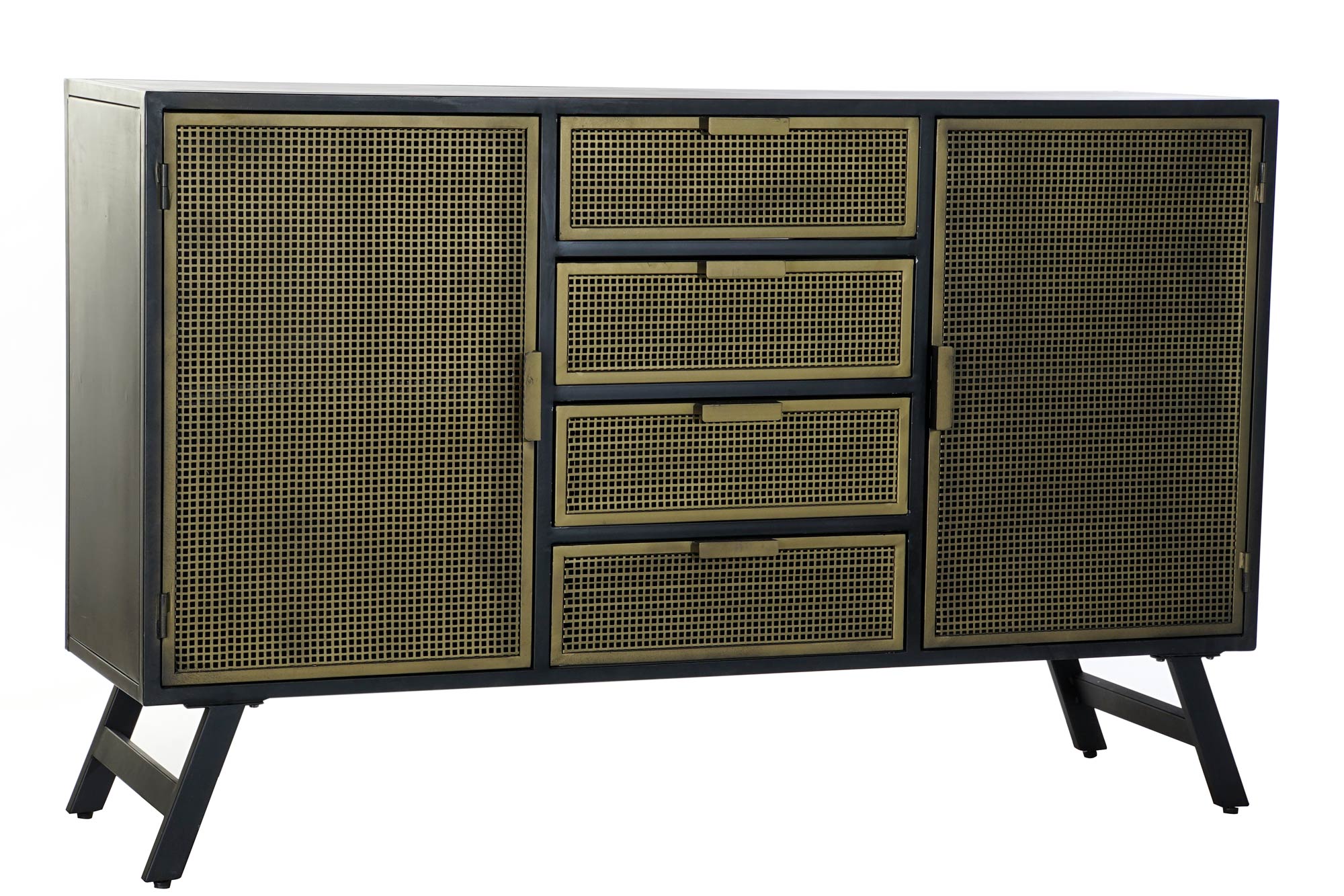 Buffet metal 144,5x42x91,5 rejilla negro