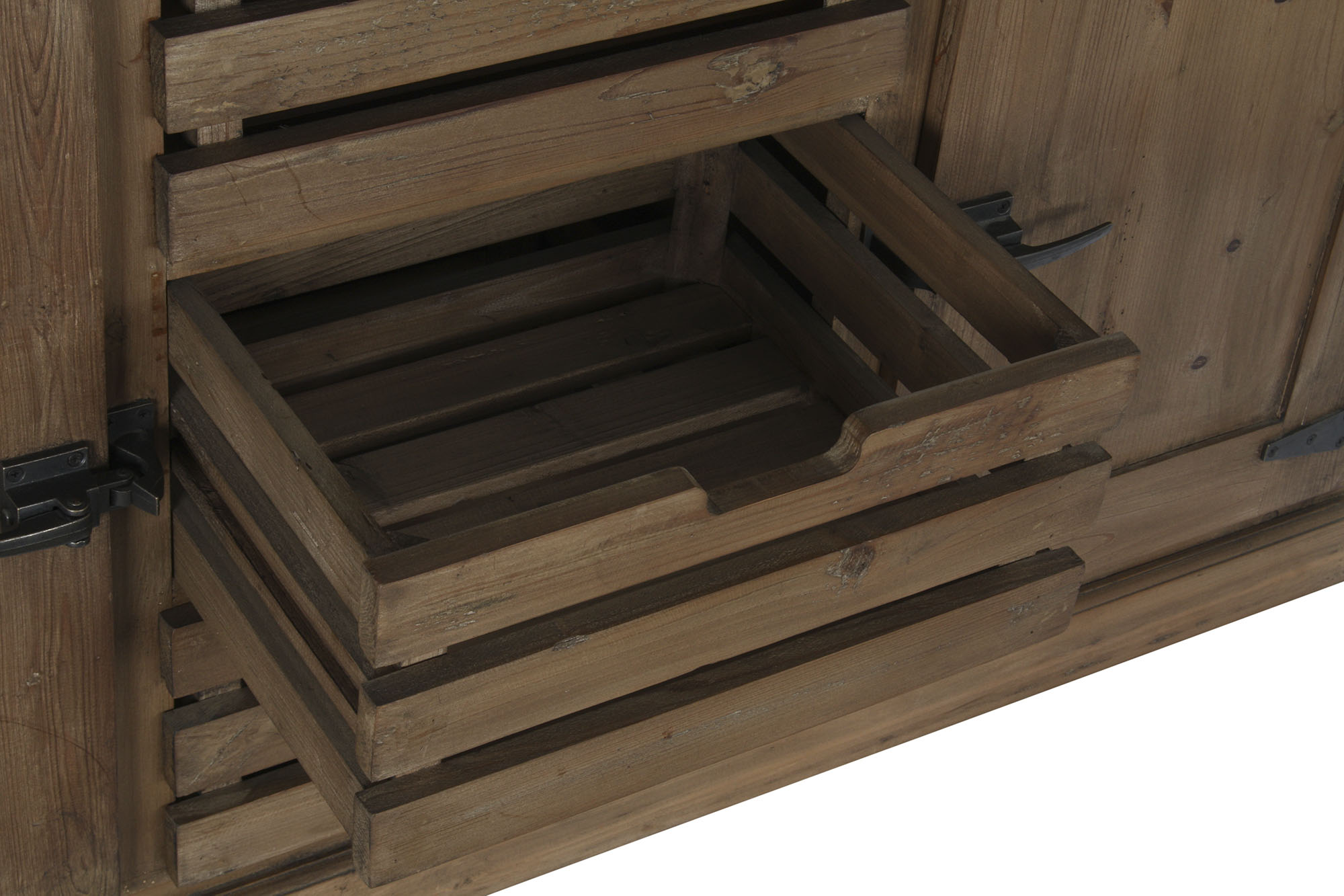 Buffet pino reciclado metal 160x45x85 natural