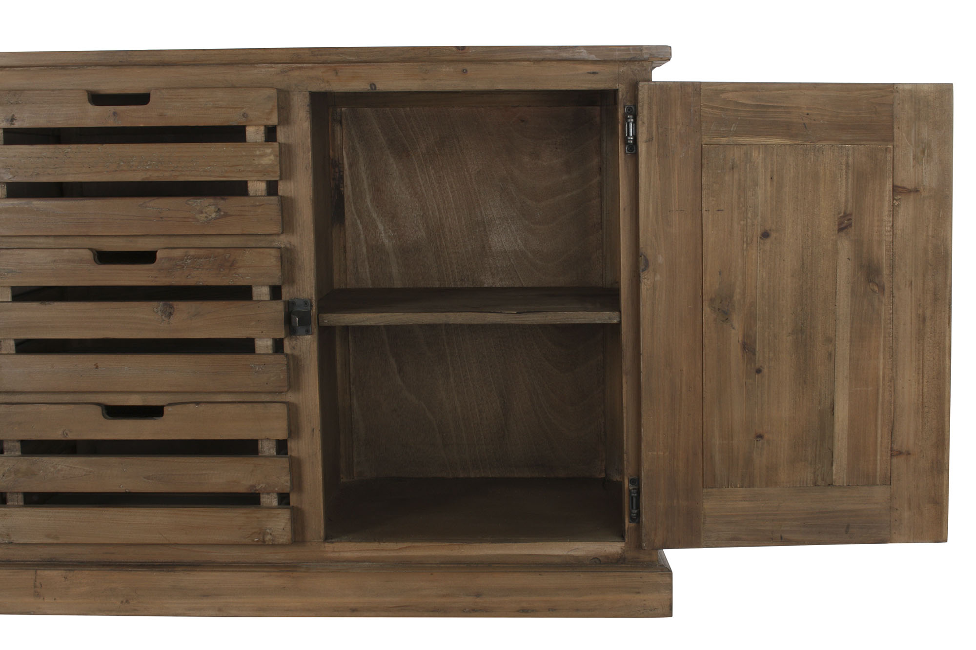 Buffet pino reciclado metal 160x45x85 natural