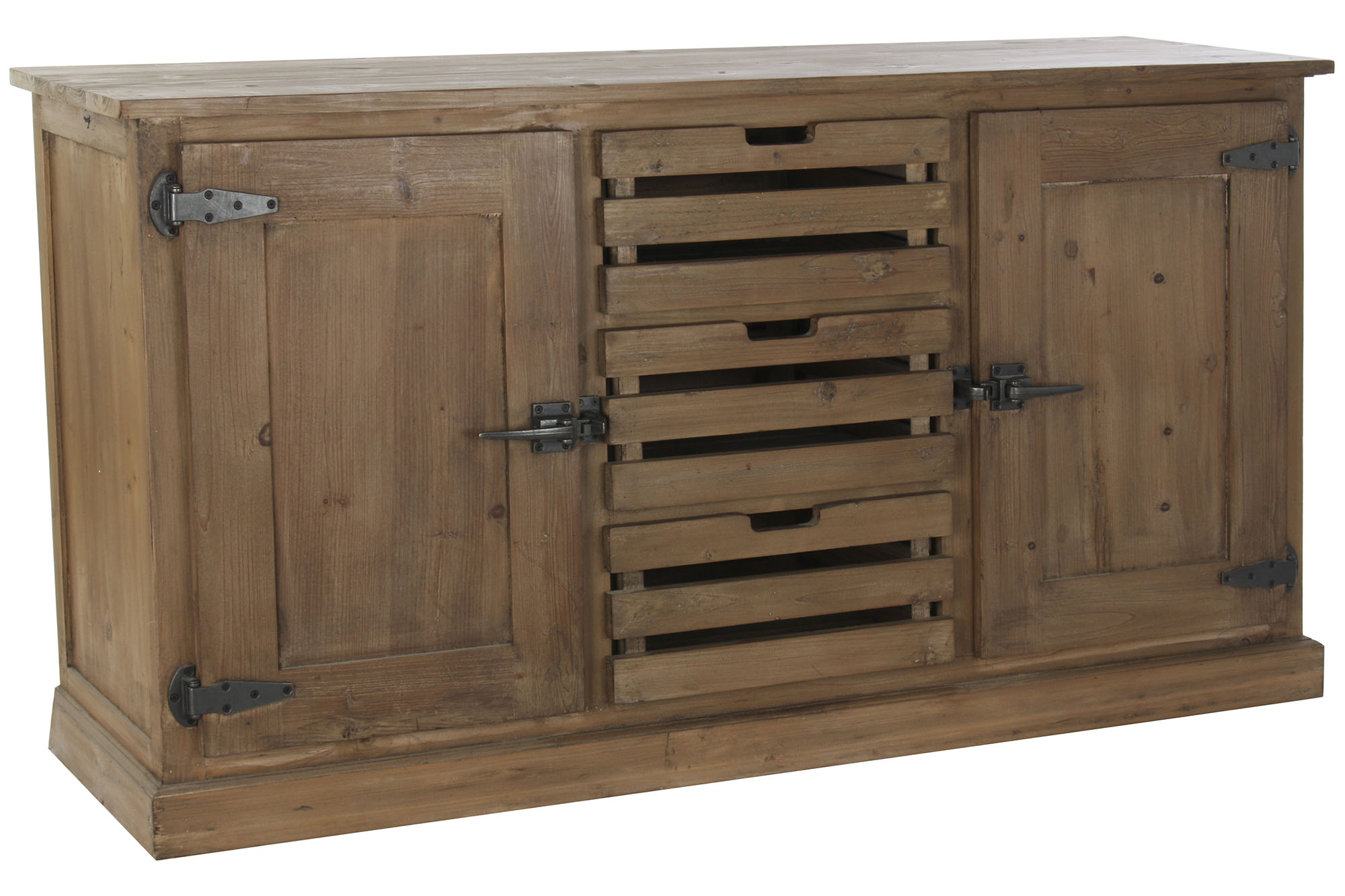 Buffet pino reciclado metal 160x45x85 natural