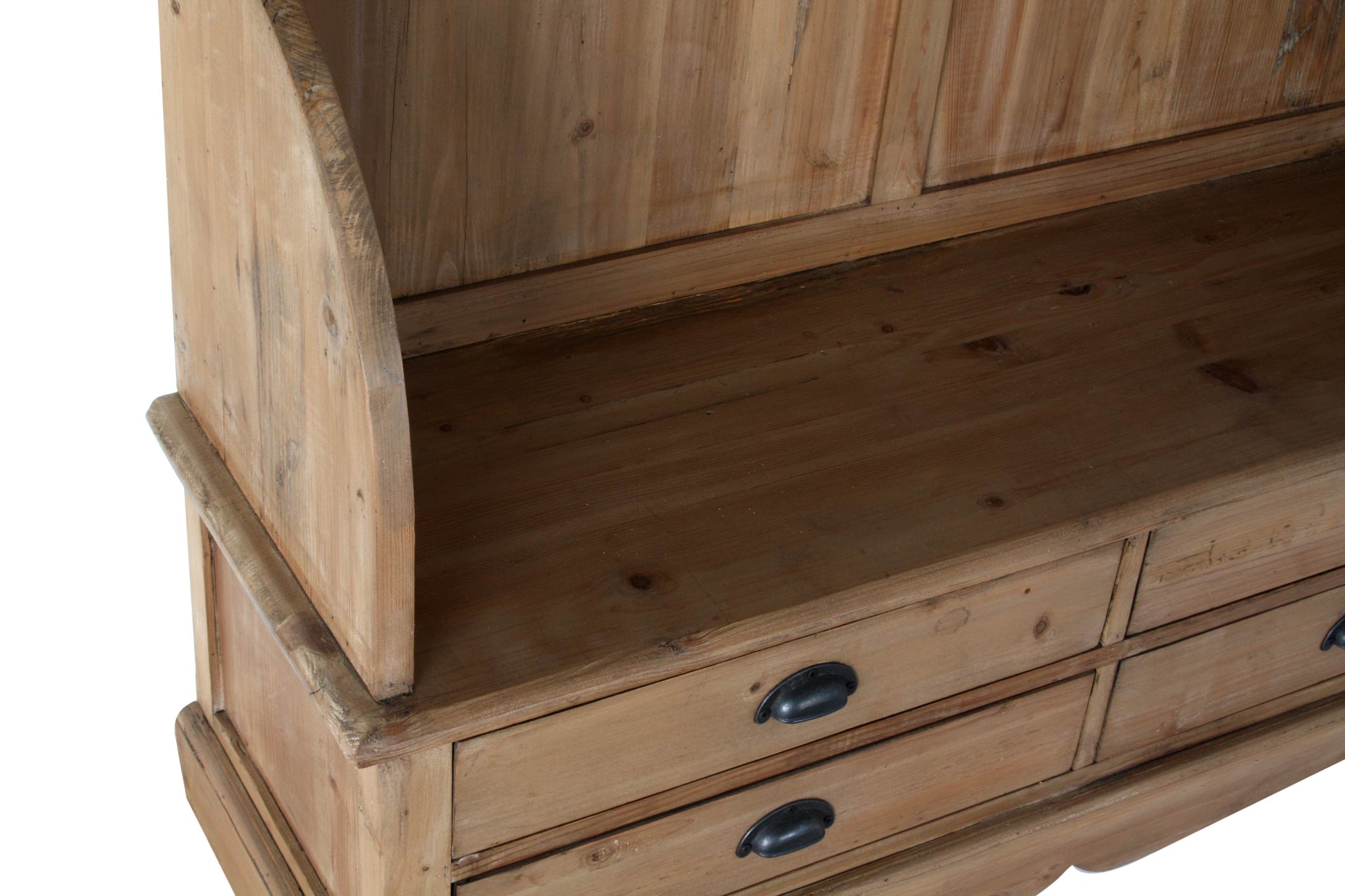 Recibidor pino reciclado espejo 124x40x200 natural