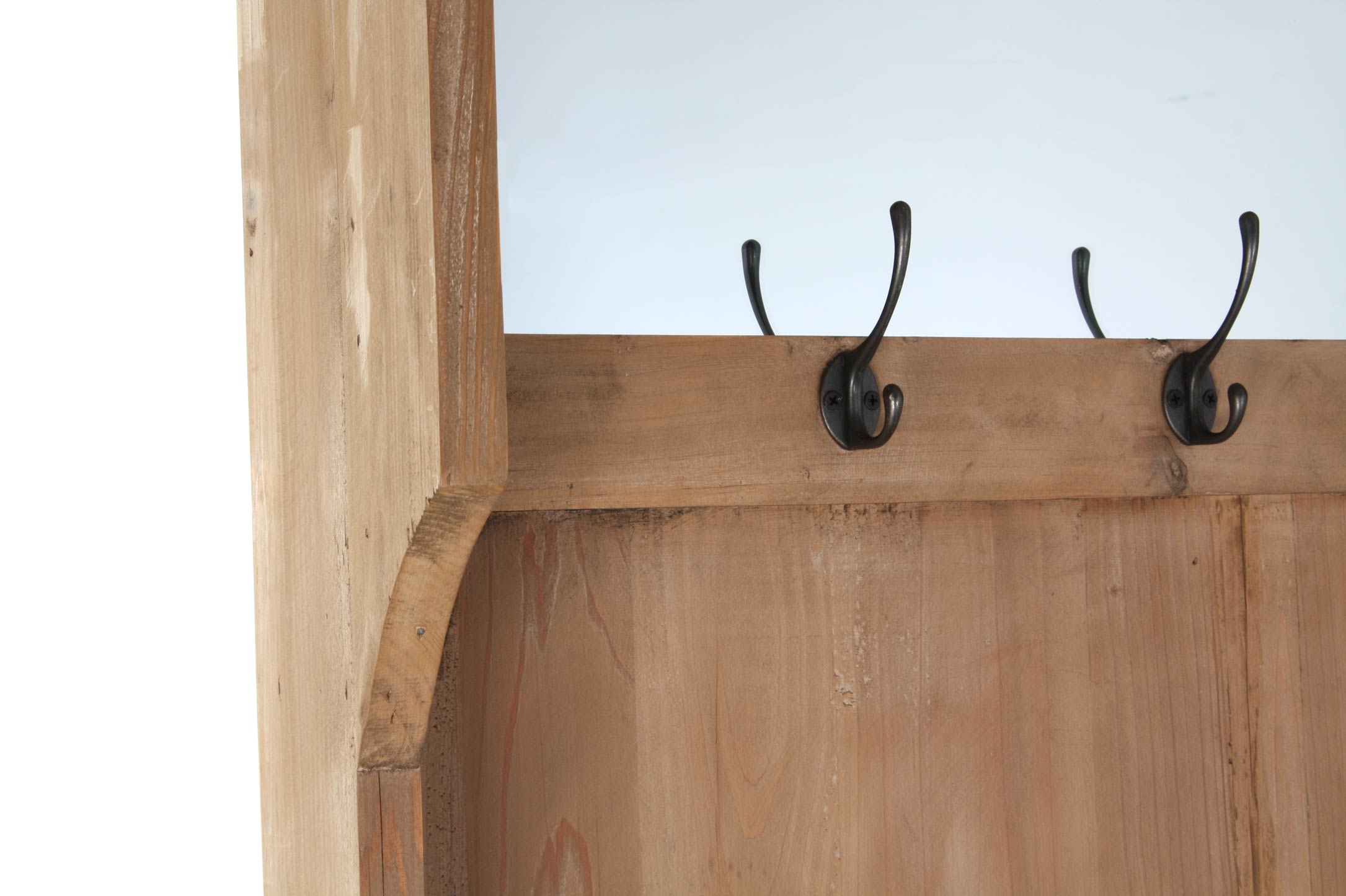 Recibidor pino reciclado espejo 124x40x200 natural