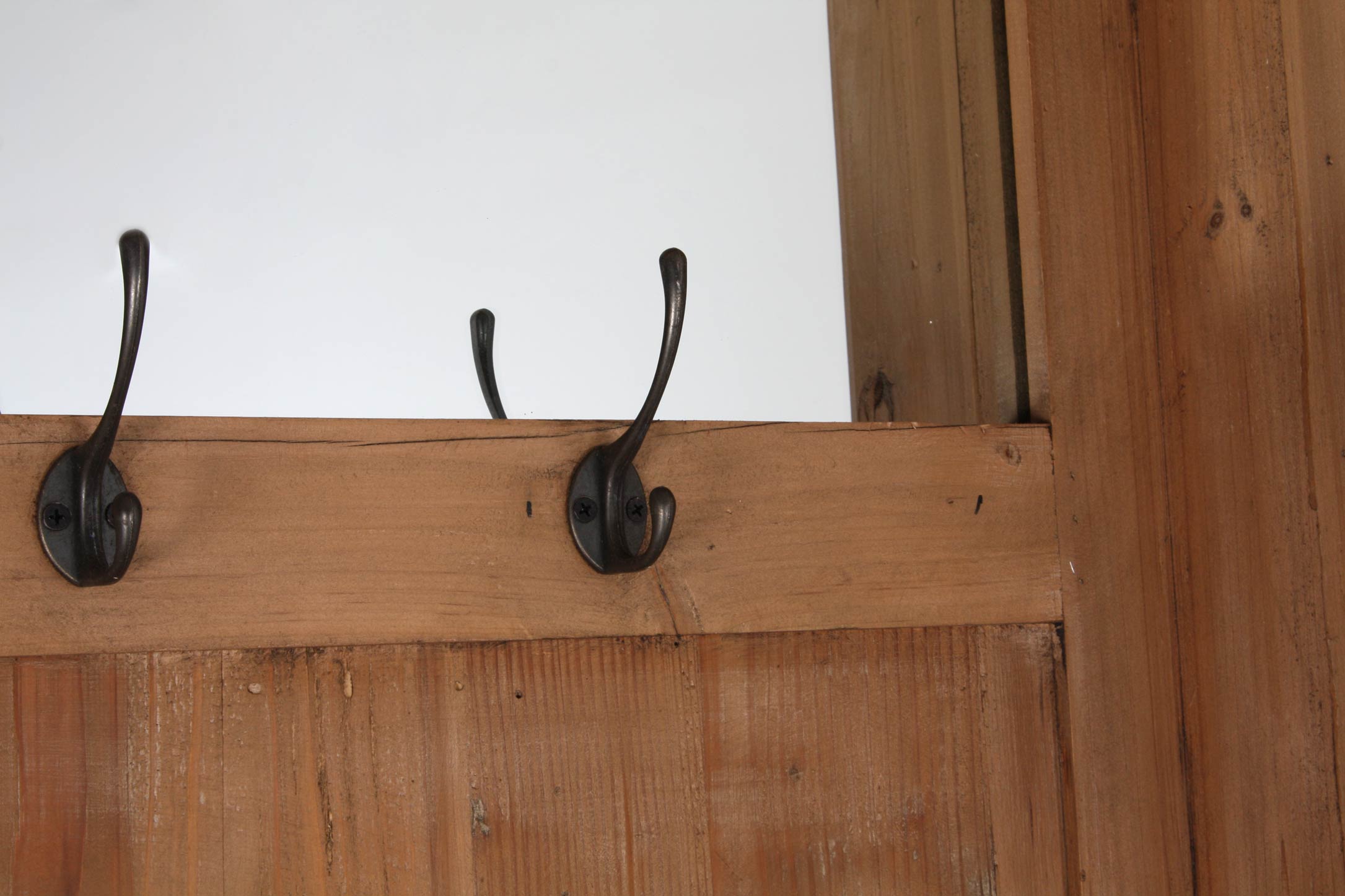 Recibidor pino reciclado espejo 124x40x200 natural