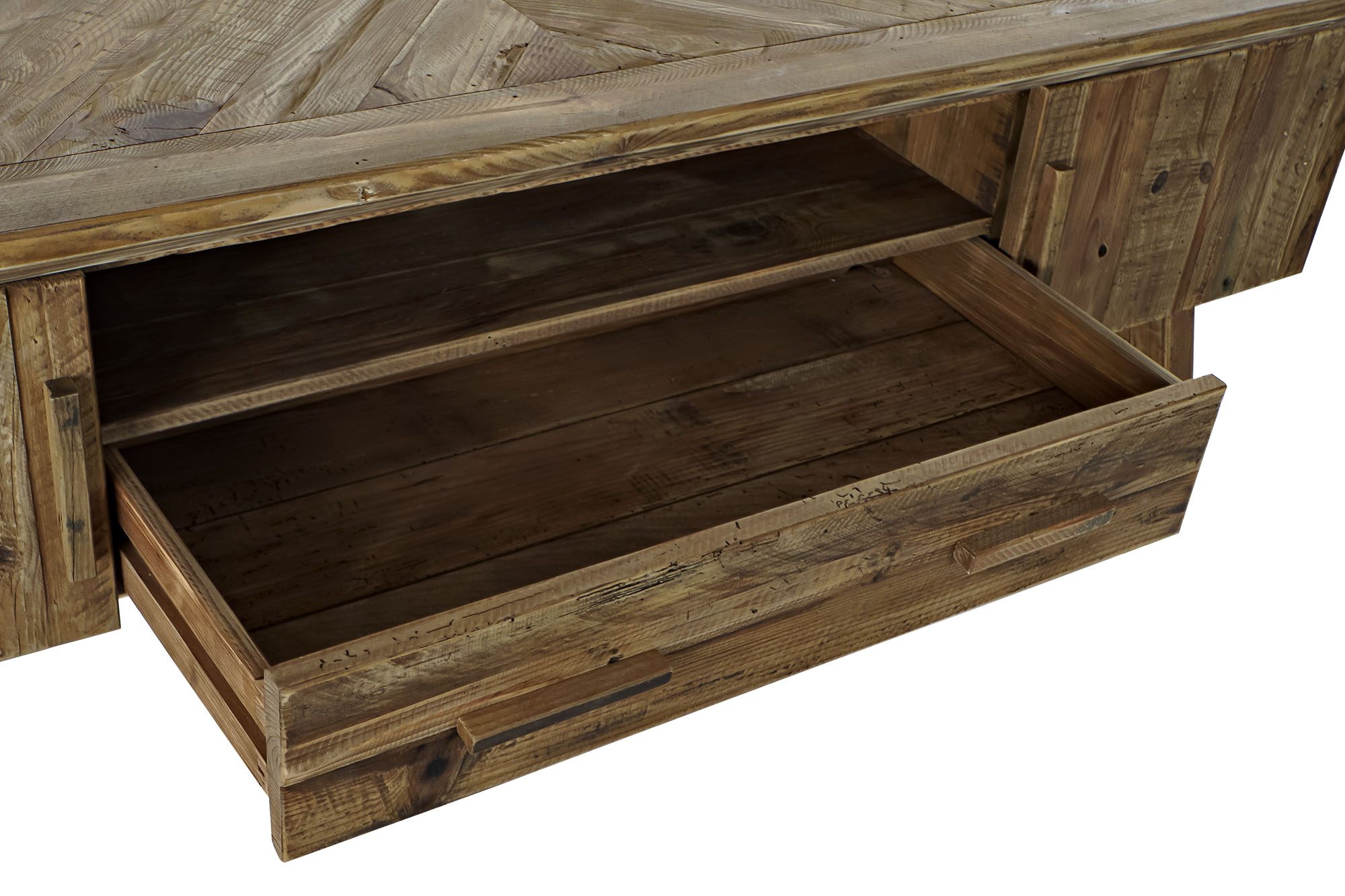 Mueble tv madera reciclada 180x45x60 natural