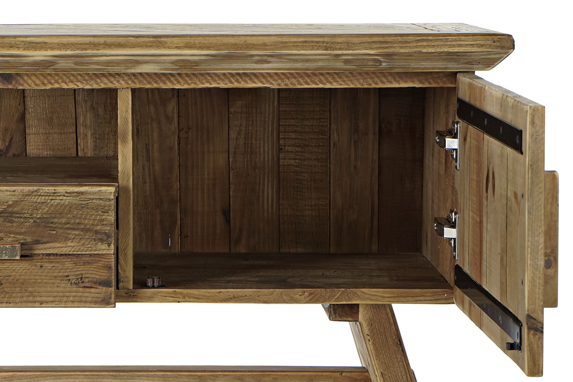 Mueble tv madera reciclada 180x45x60 natural