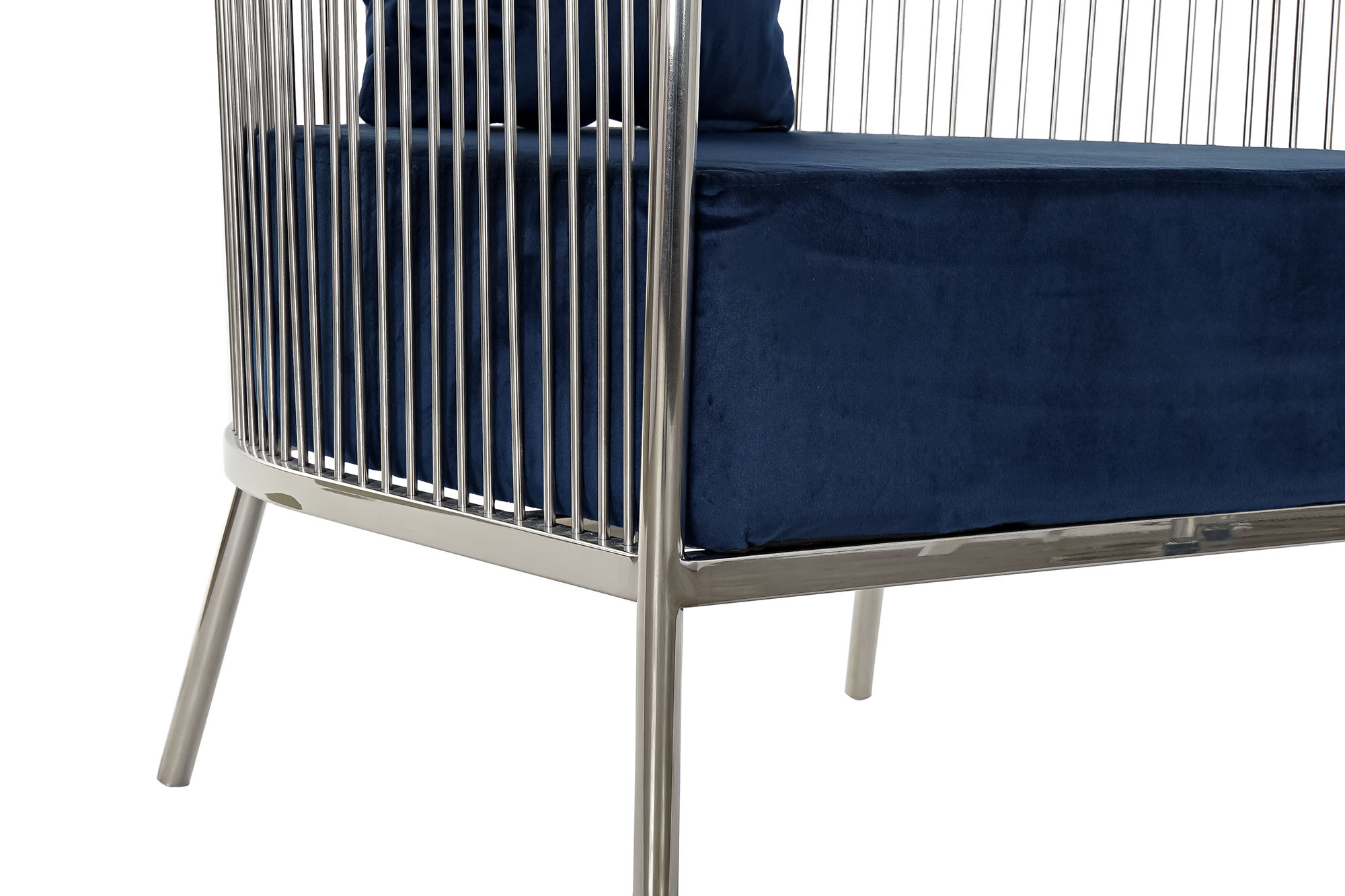 Butaca acero poliester 66x69x70 azul marino
