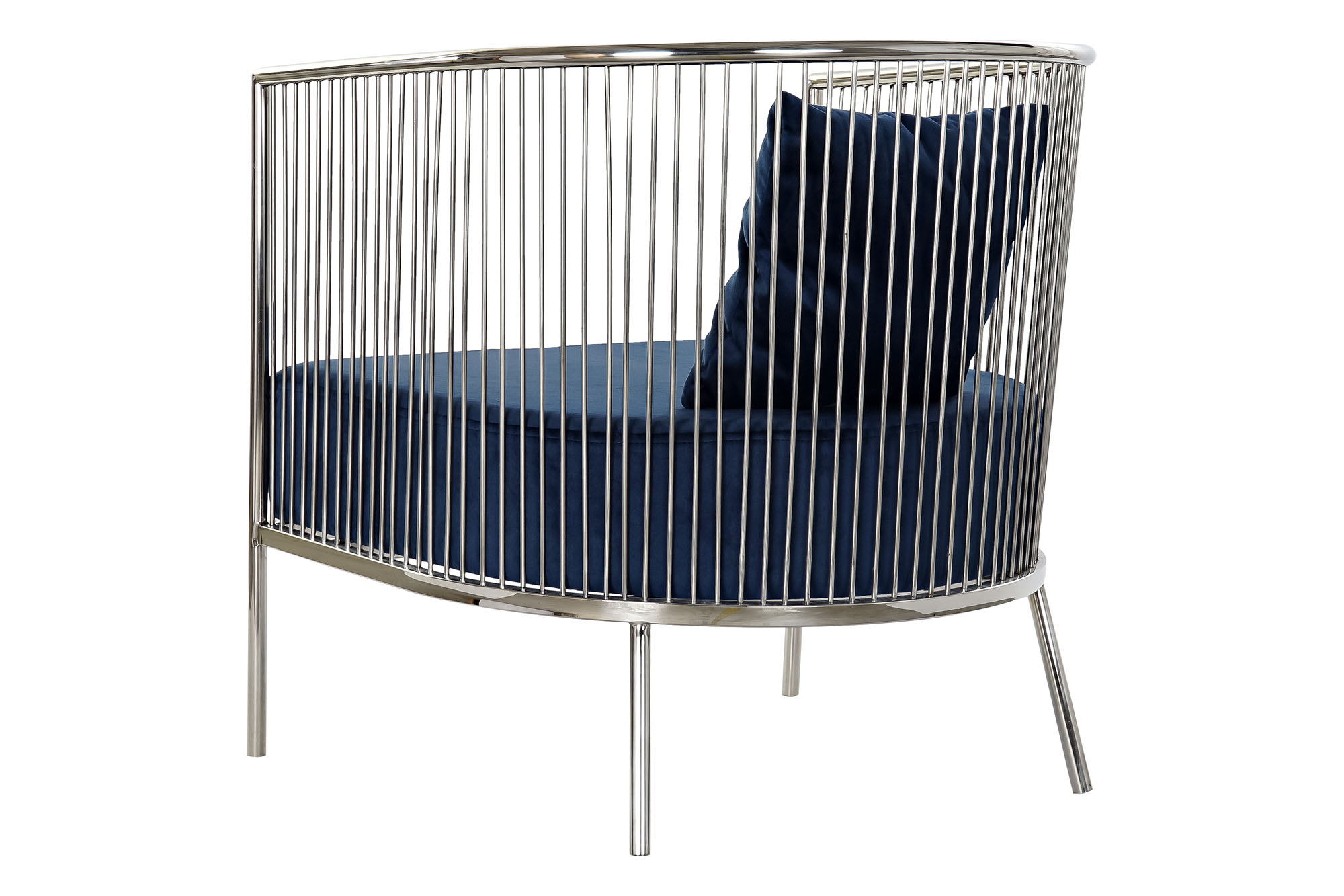 Butaca acero poliester 66x69x70 azul marino