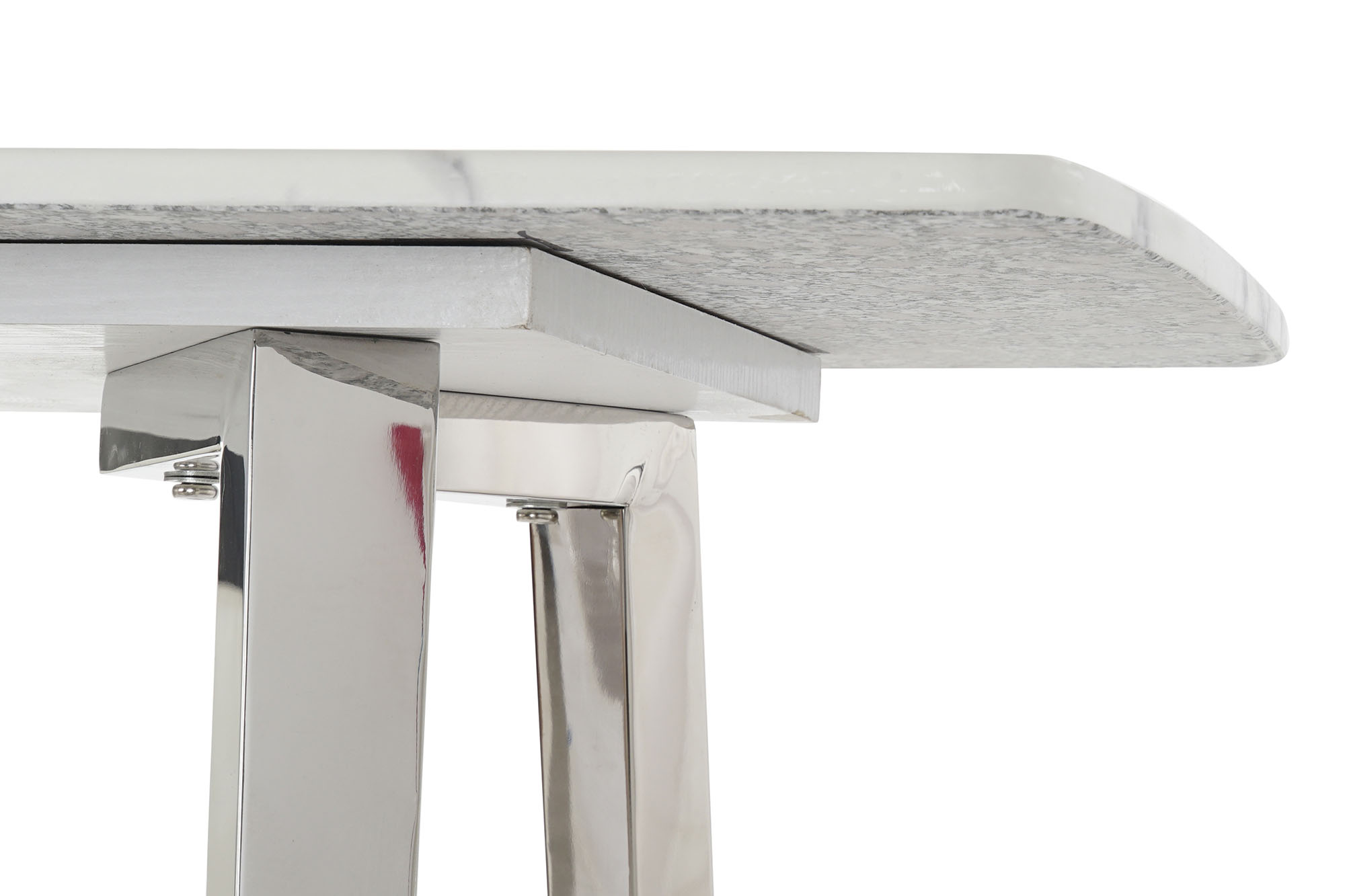 Consola acero marmol 150x45x80 plateado