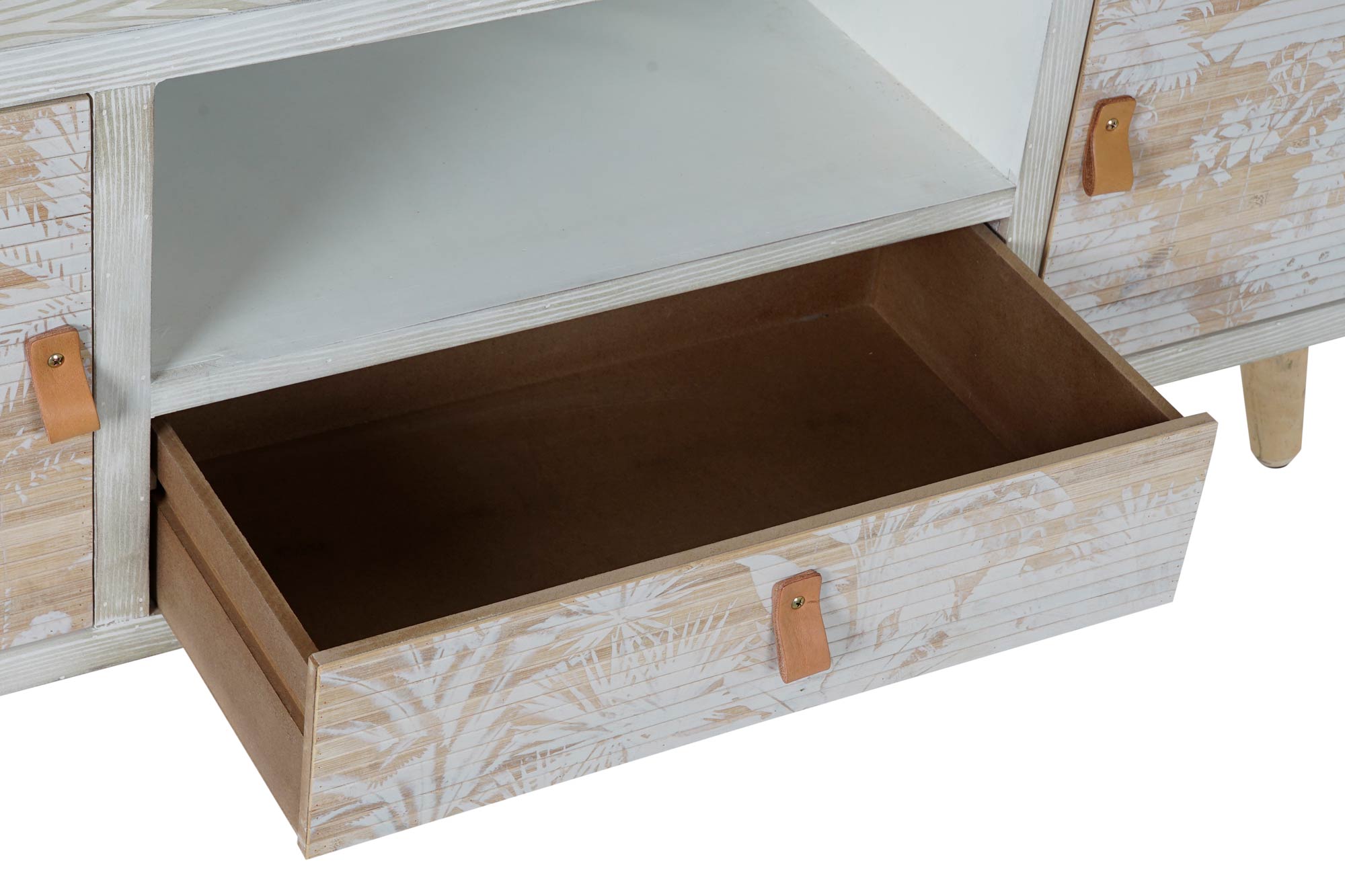 Mueble tv madera bambu 140x40x51 palmeras decape