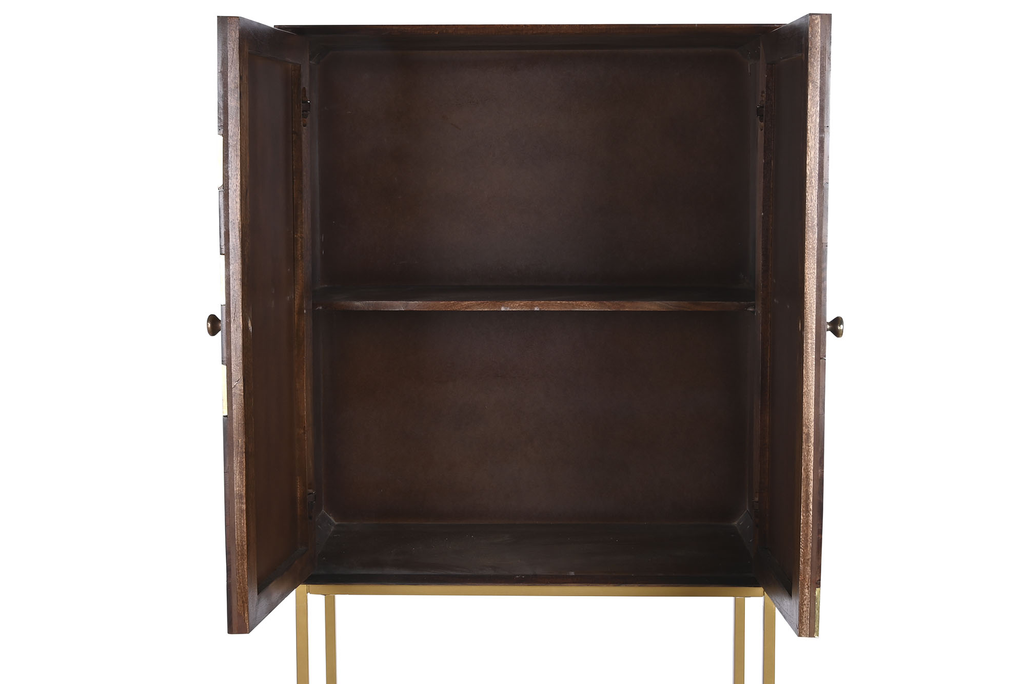 Aparador mango metal 84x43x152 marron oscuro