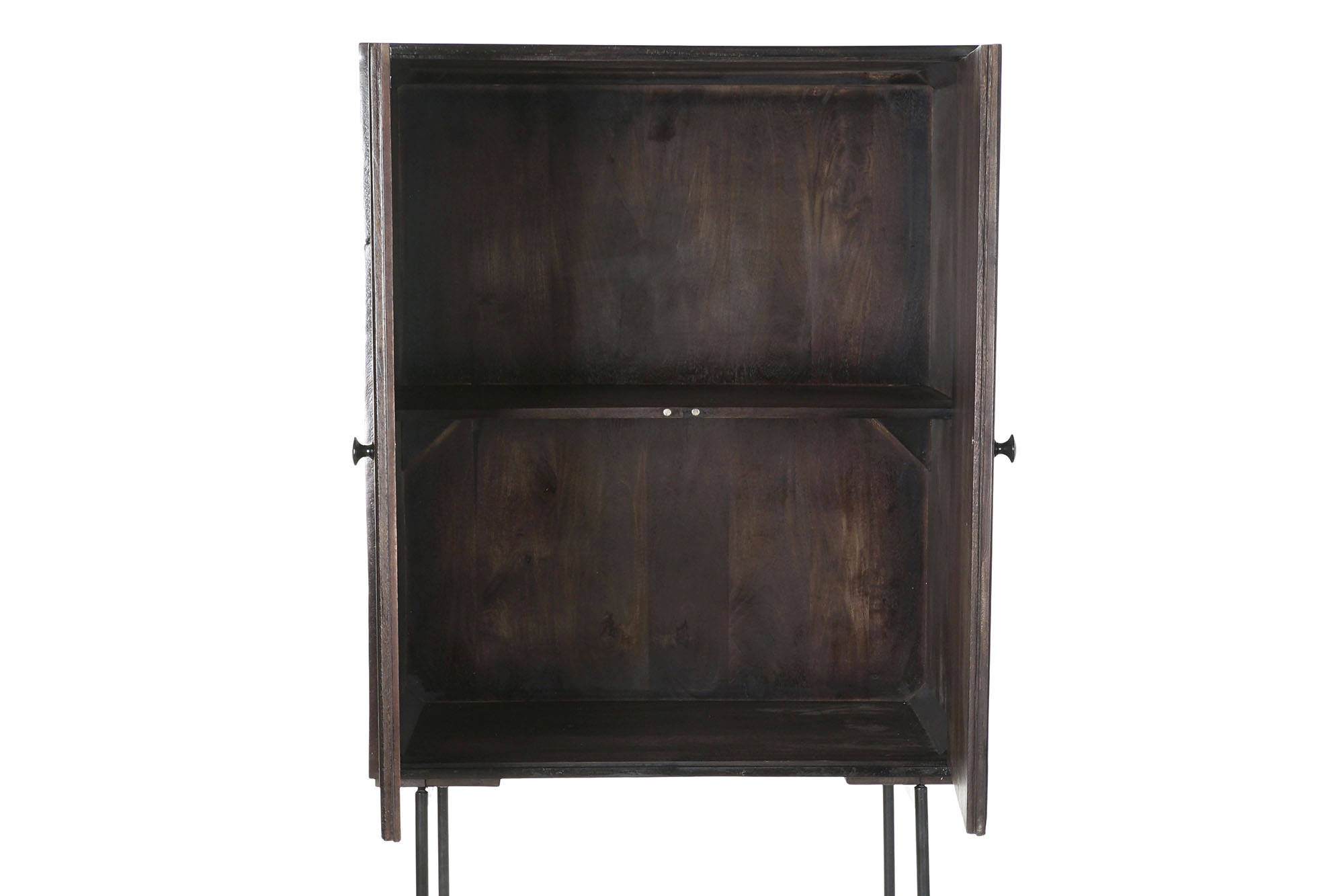 Aparador mango metal 84x43x153,5 marron oscuro