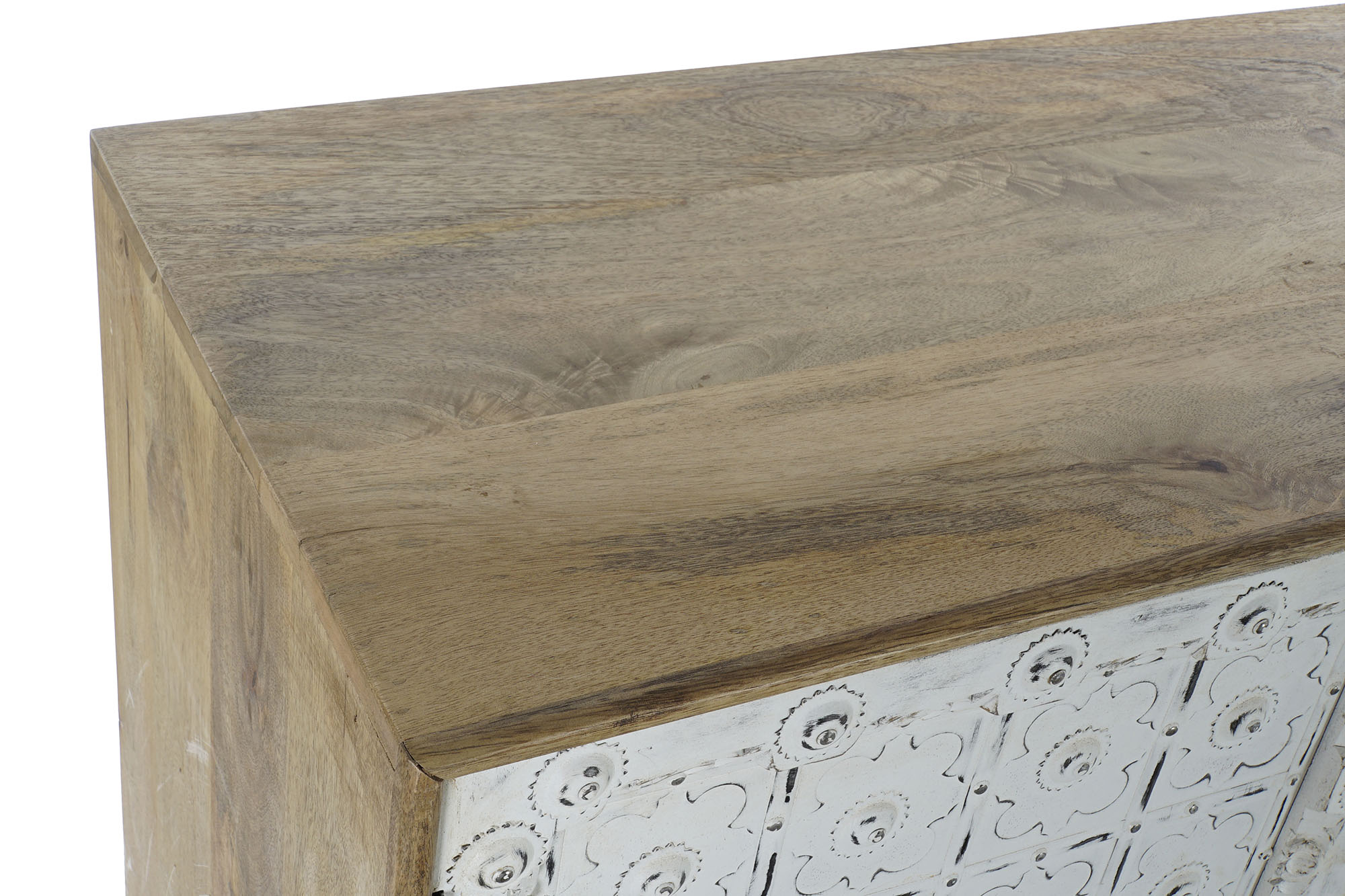 Buffet mango 165x45x100 envejecido blanco