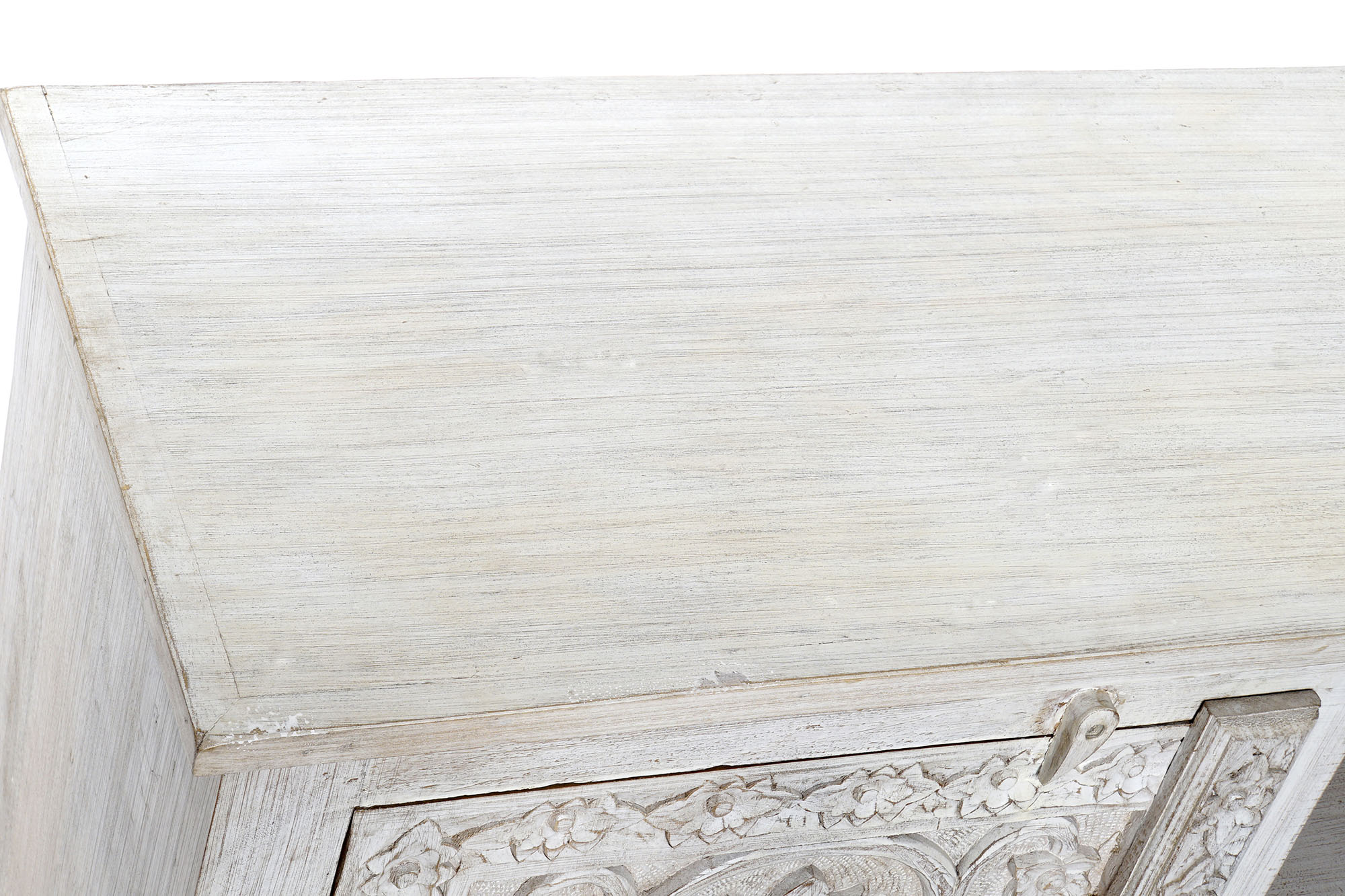 Mueble tv mango madera 151x40x60 envejecido blanco
