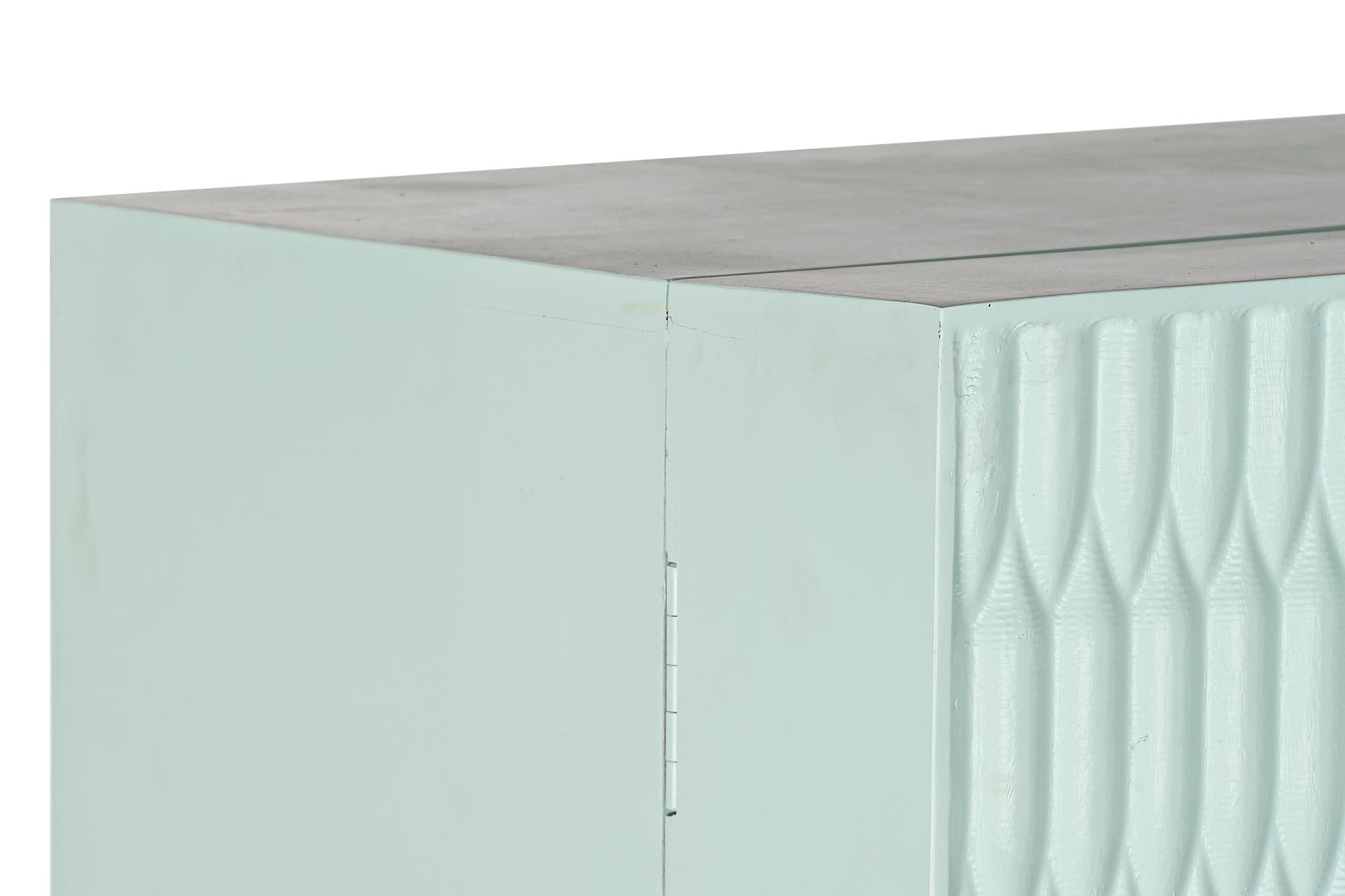 Mueble bar madera metal 90x48x130 turquesa