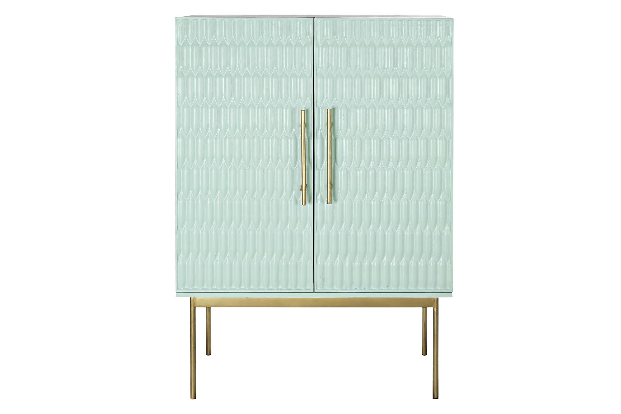 Mueble bar madera metal 90x48x130 turquesa