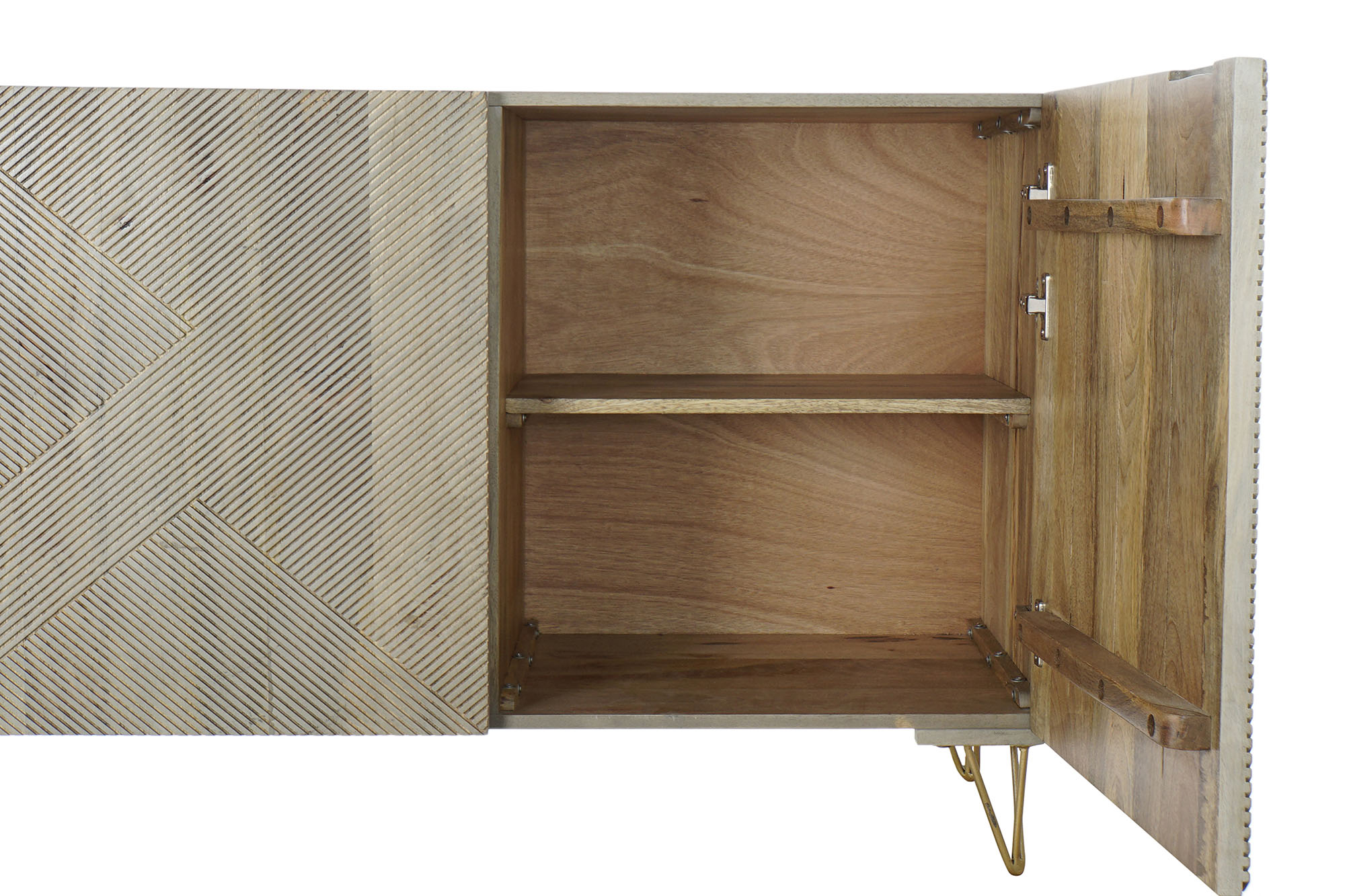 Buffet mango metal 160x45x75 gris