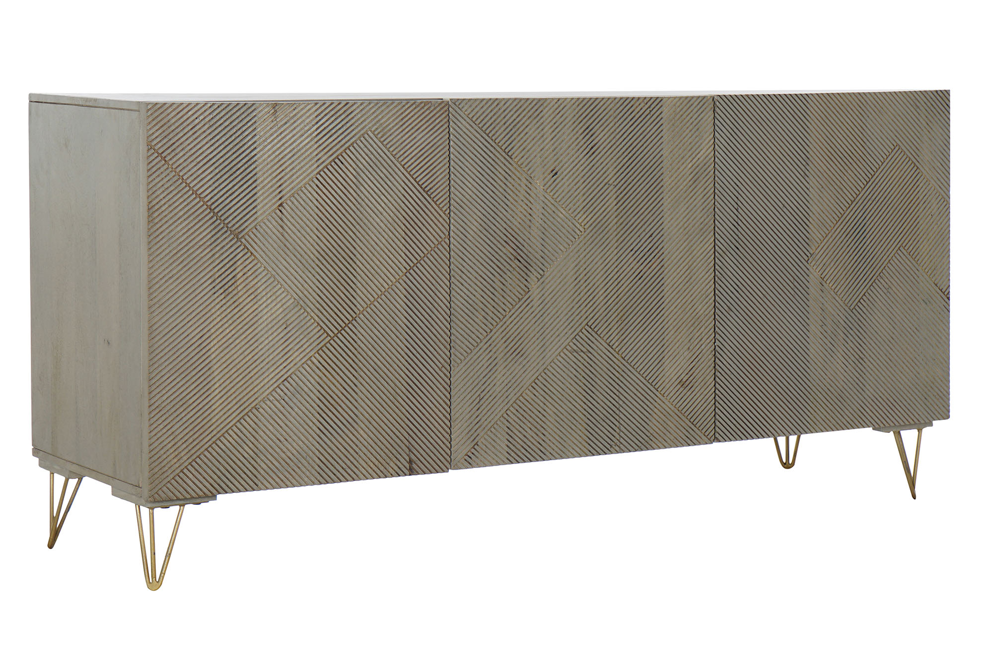 Buffet mango metal 160x45x75 gris