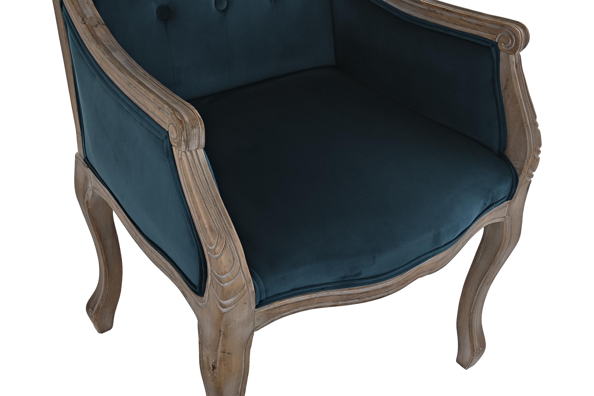 Butaca lino rubberwood 62x55x100 turquesa