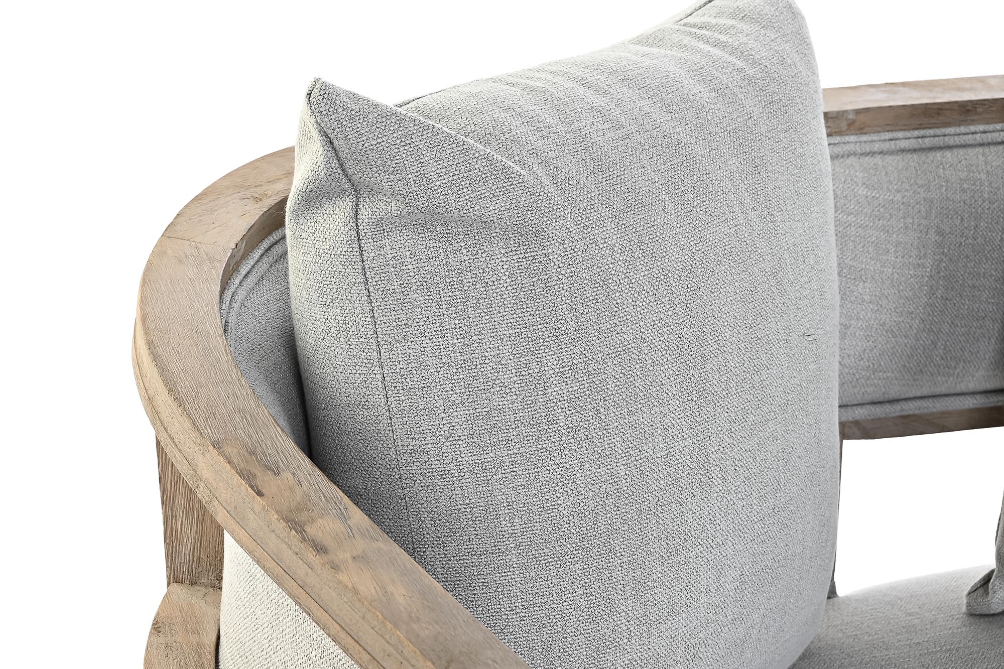 Sofa poliester rubberwood 120x68x72 gris claro
