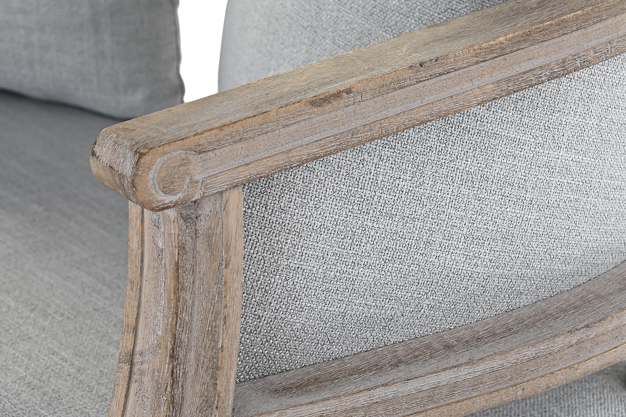 Sofa poliester rubberwood 120x68x72 gris claro