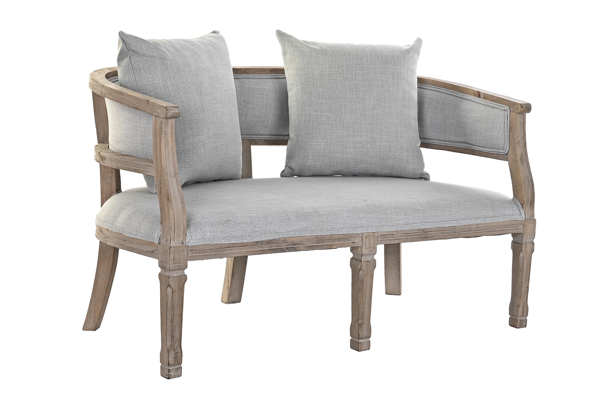 Sofa poliester rubberwood 120x68x72 gris claro