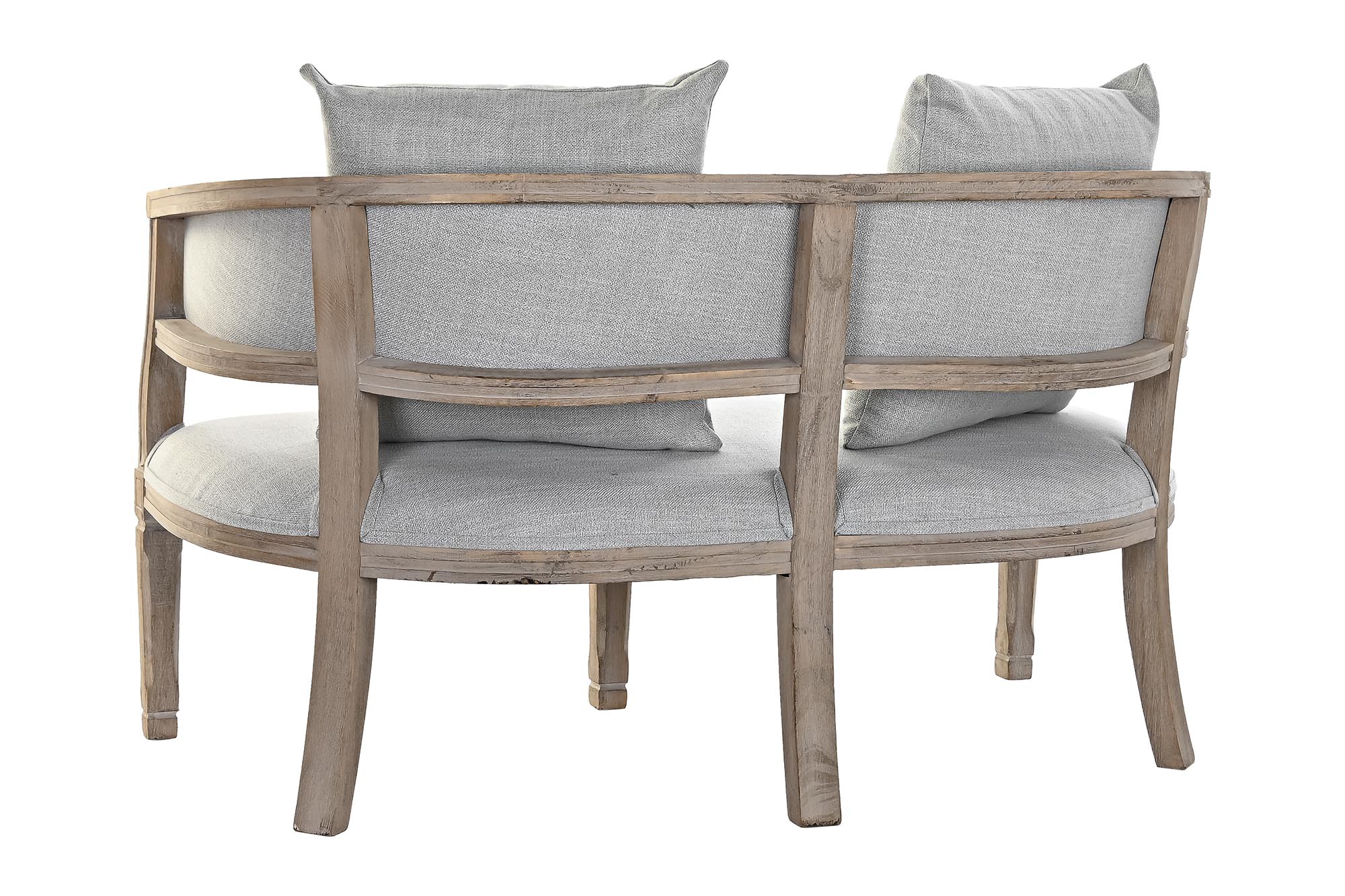 Sofa poliester rubberwood 120x68x72 gris claro