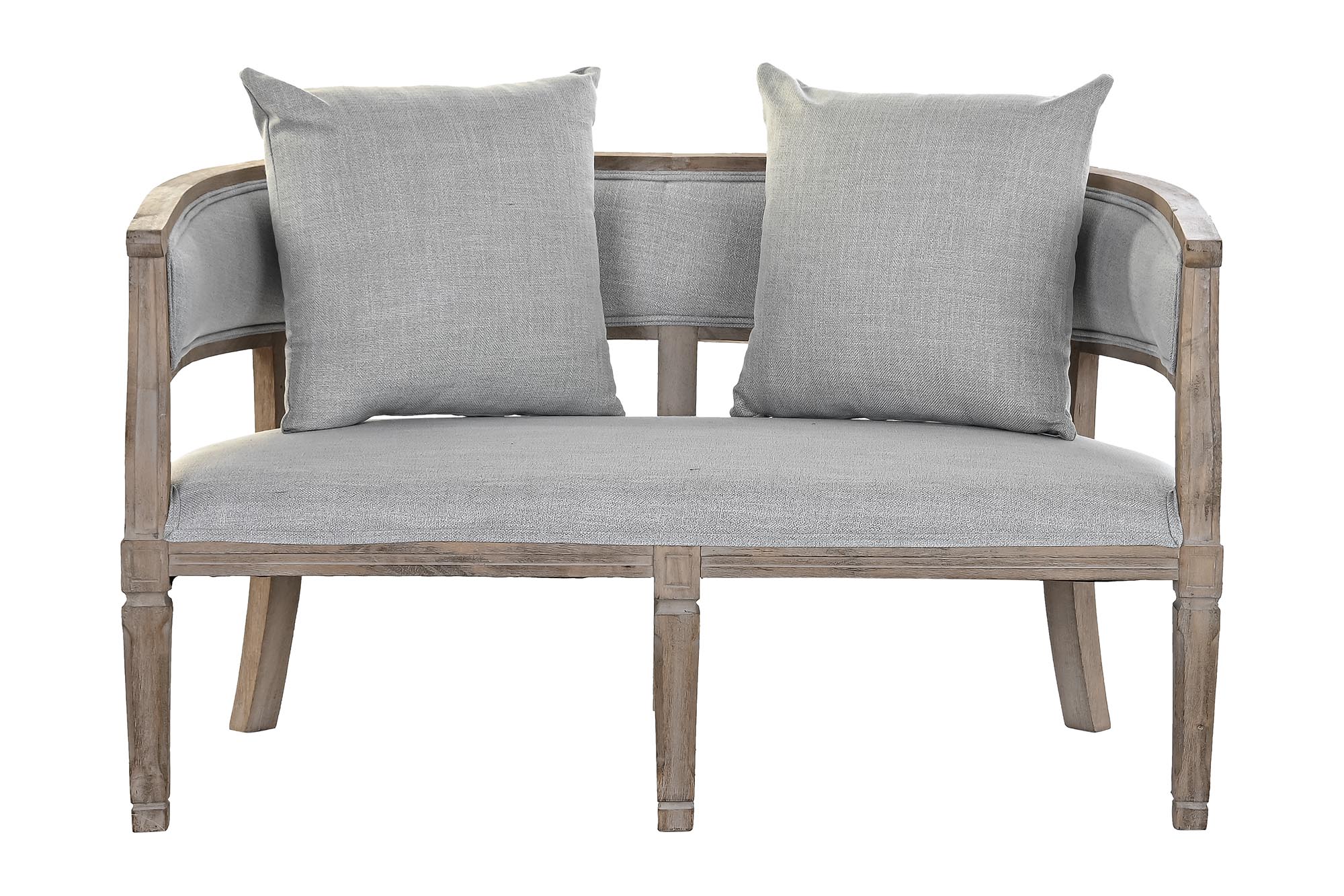 Sofa poliester rubberwood 120x68x72 gris claro