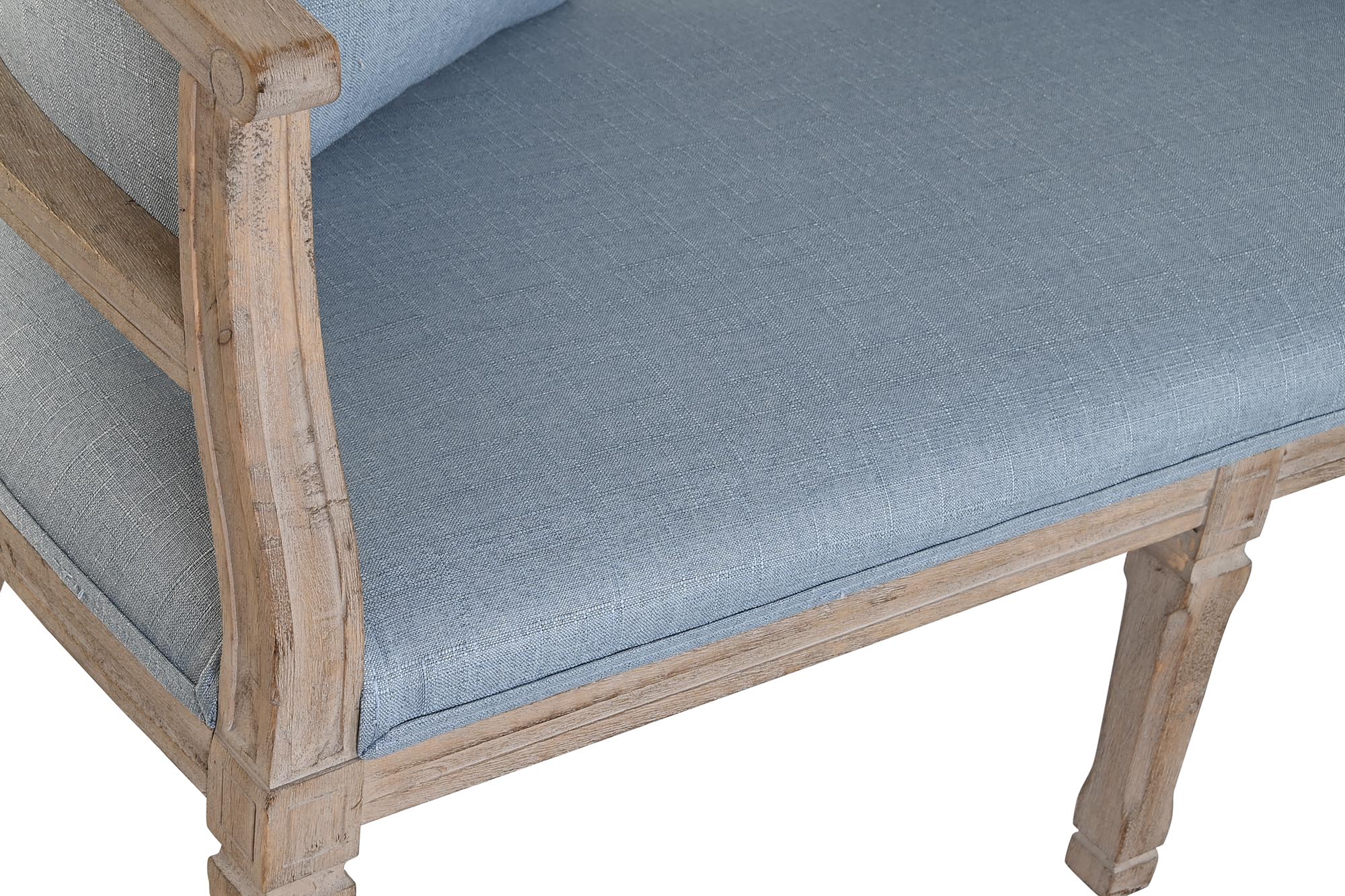 Sofa poliester rubberwood 122x69x72 azul