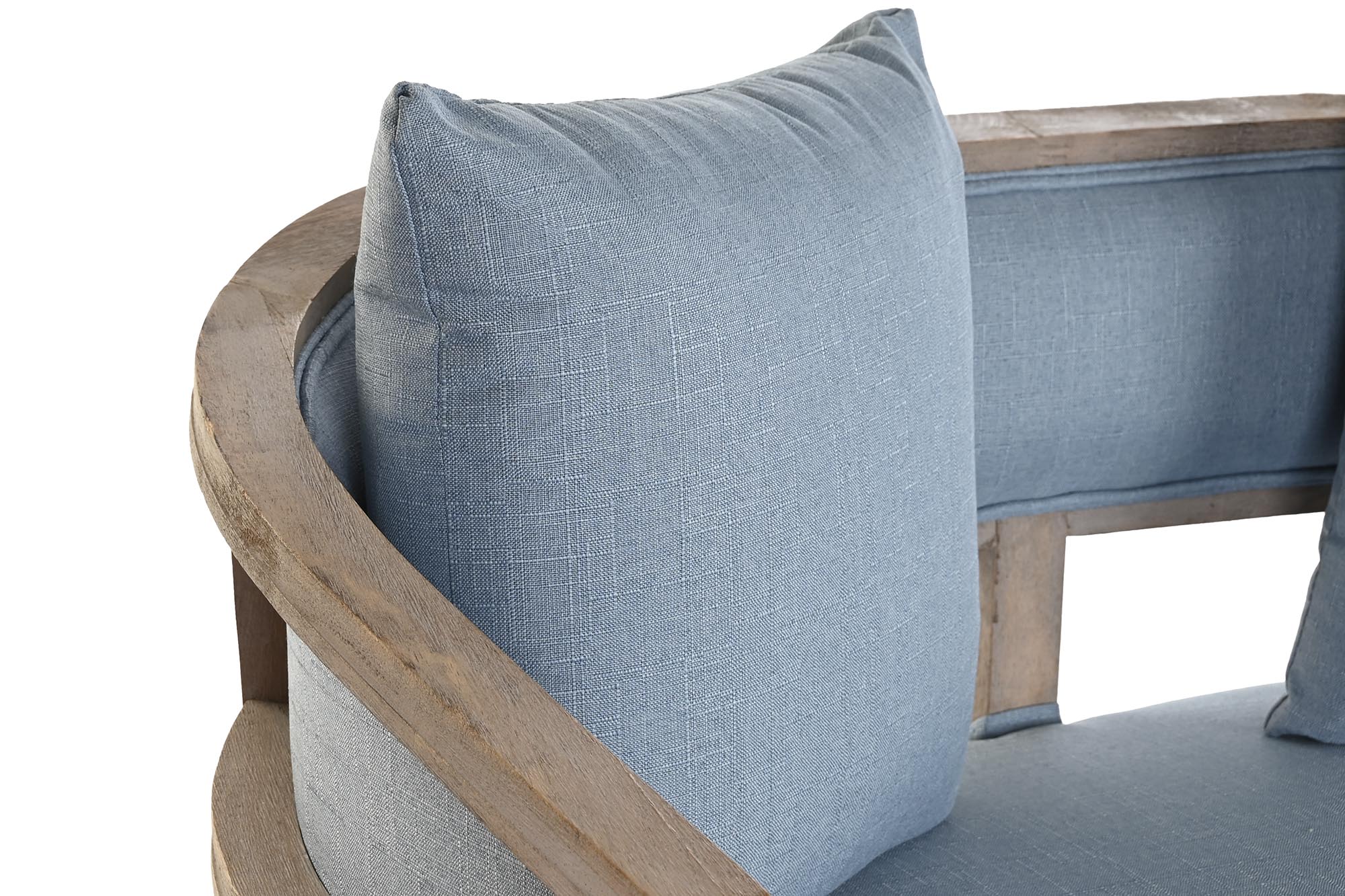 Sofa poliester rubberwood 122x69x72 azul