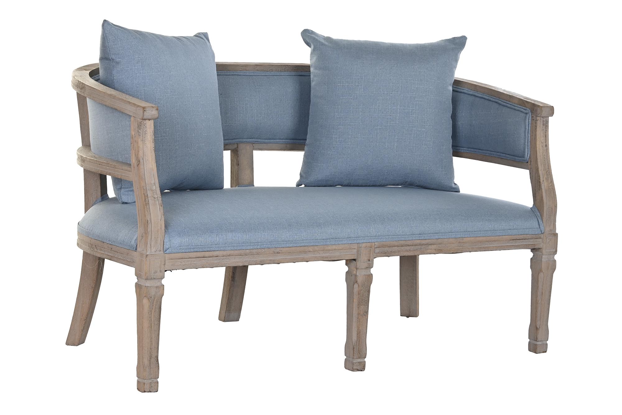Sofa poliester rubberwood 122x69x72 azul