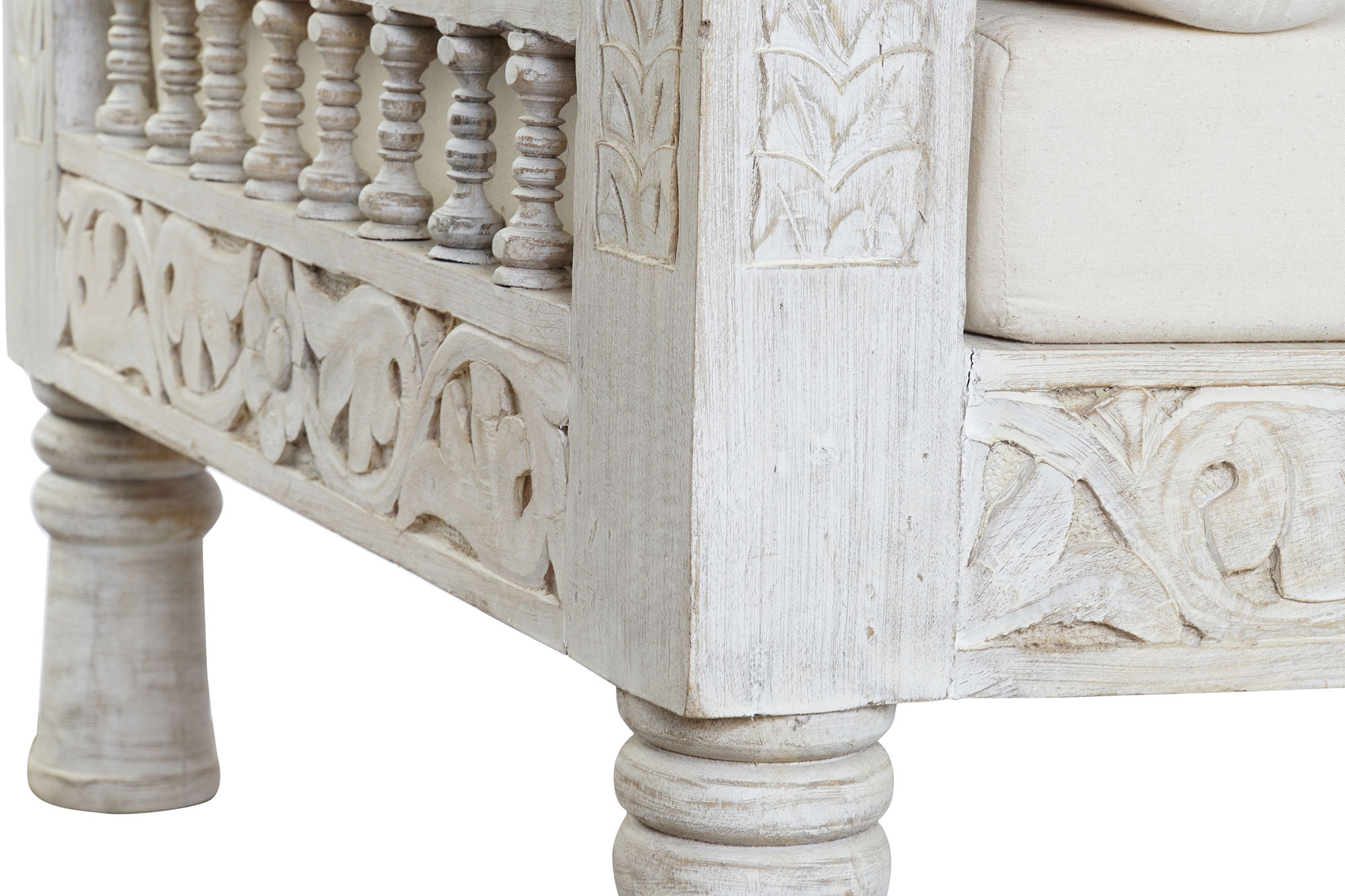 Sofa mango poliester 190x77x90 blanco