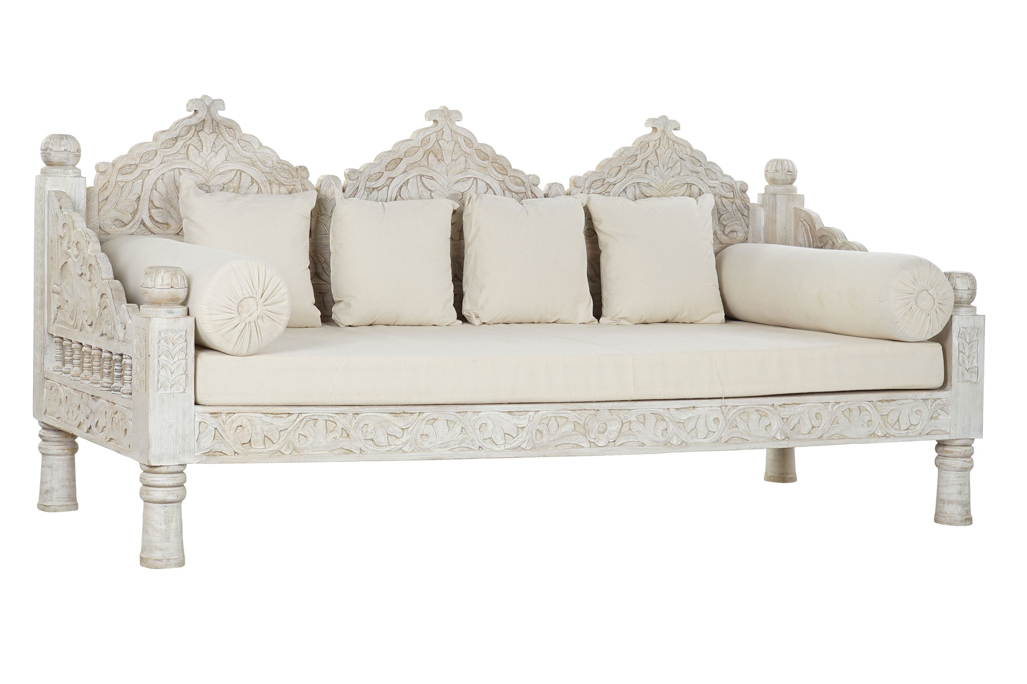 Sofa mango poliester 190x77x90 blanco