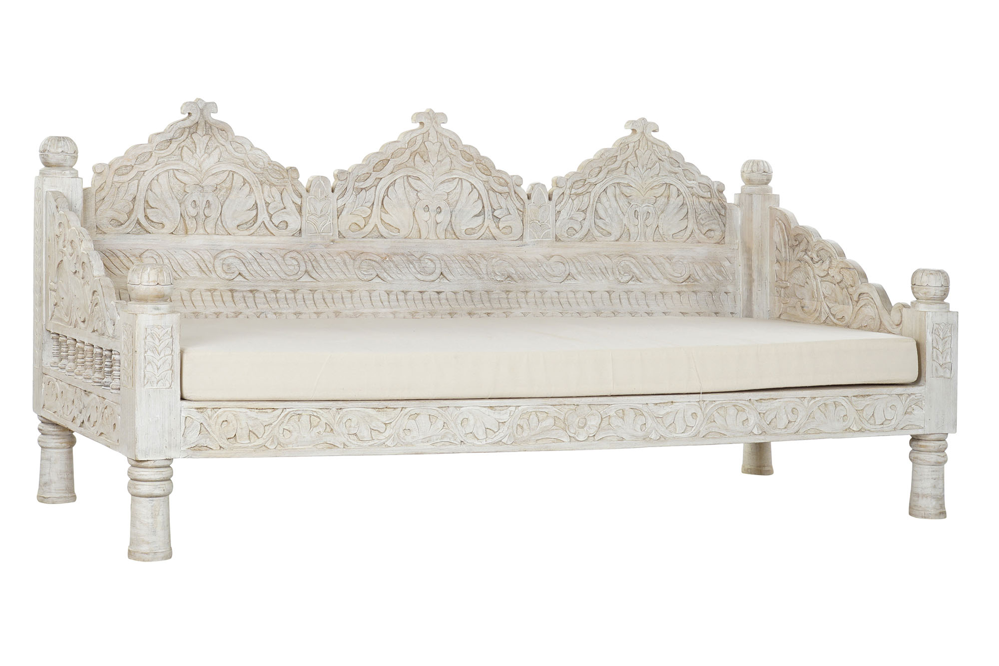 Sofa mango poliester 190x77x90 blanco