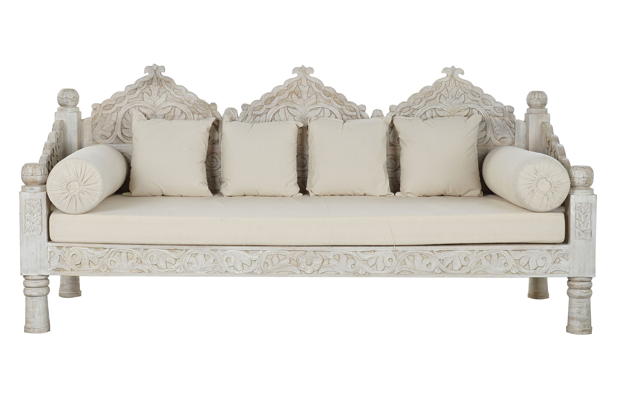 Sofa mango poliester 190x77x90 blanco