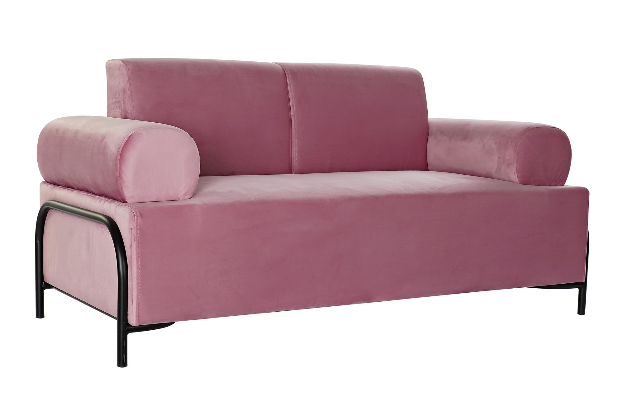 Sofa poliester metal 154x76x76 rosa