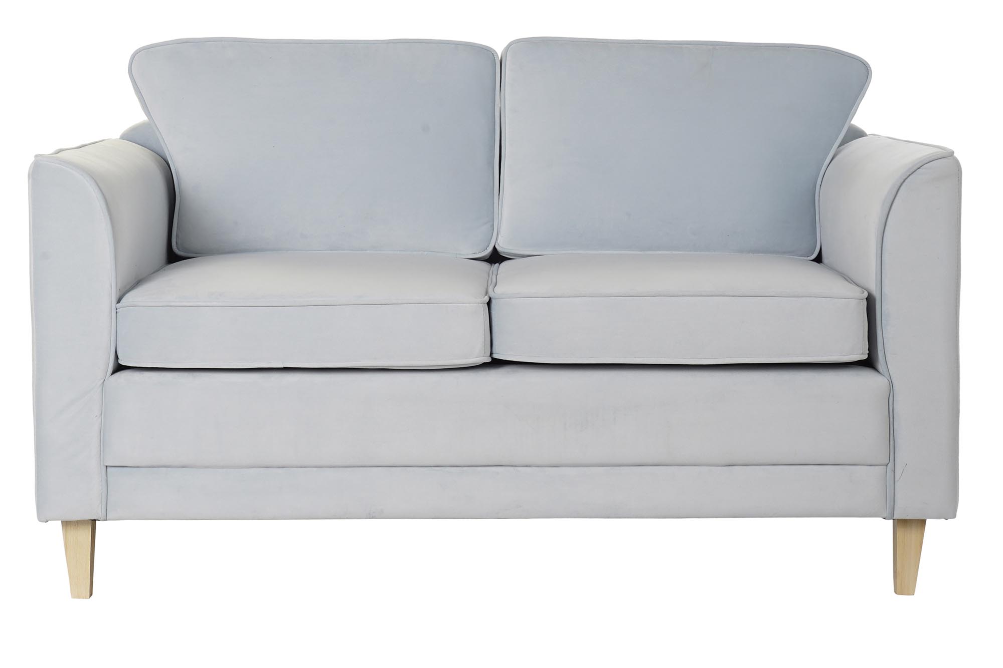 Sofa poliester madera 136x76x82 azul celeste