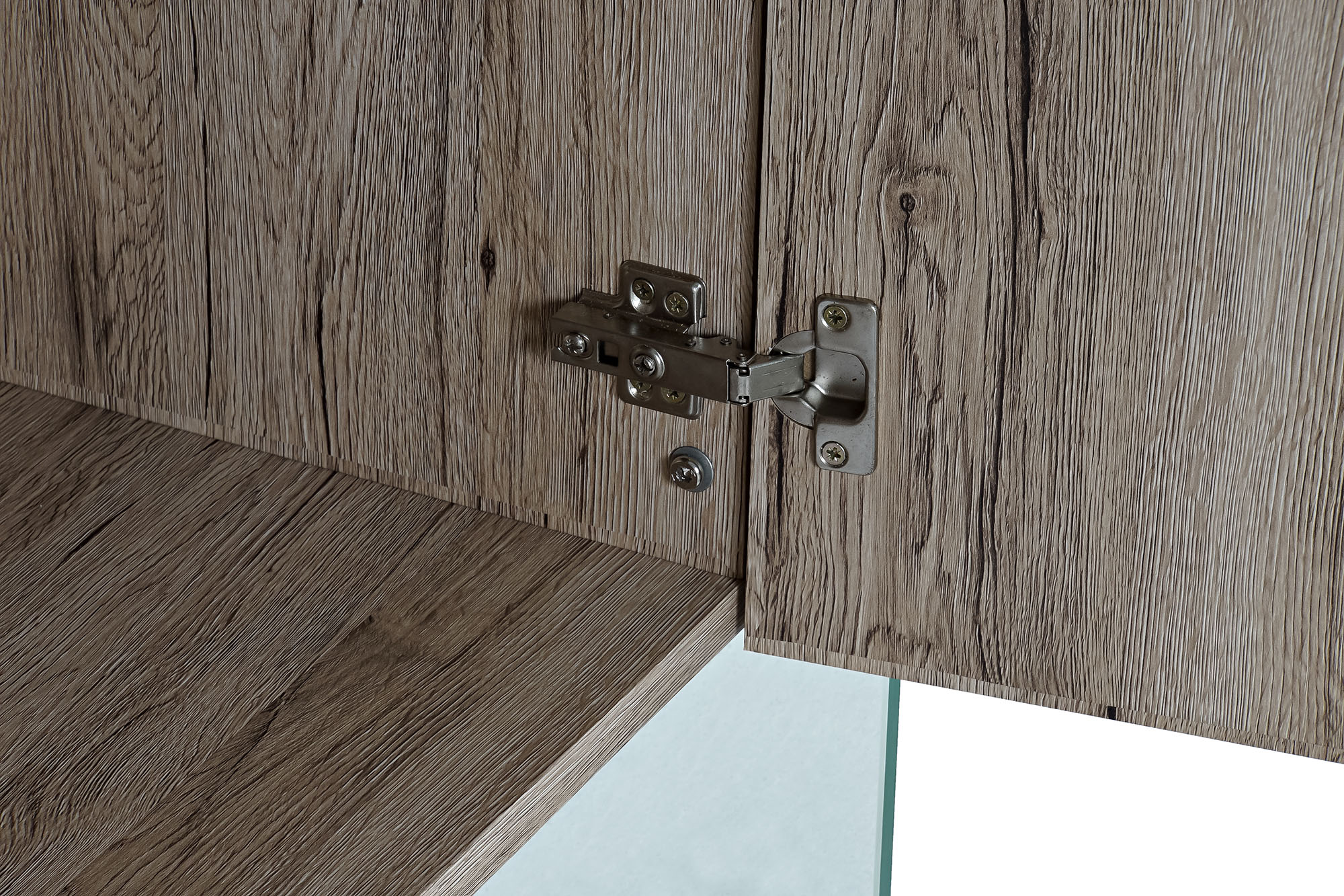 Aparador cristal templado mdf 120x44x120 natural